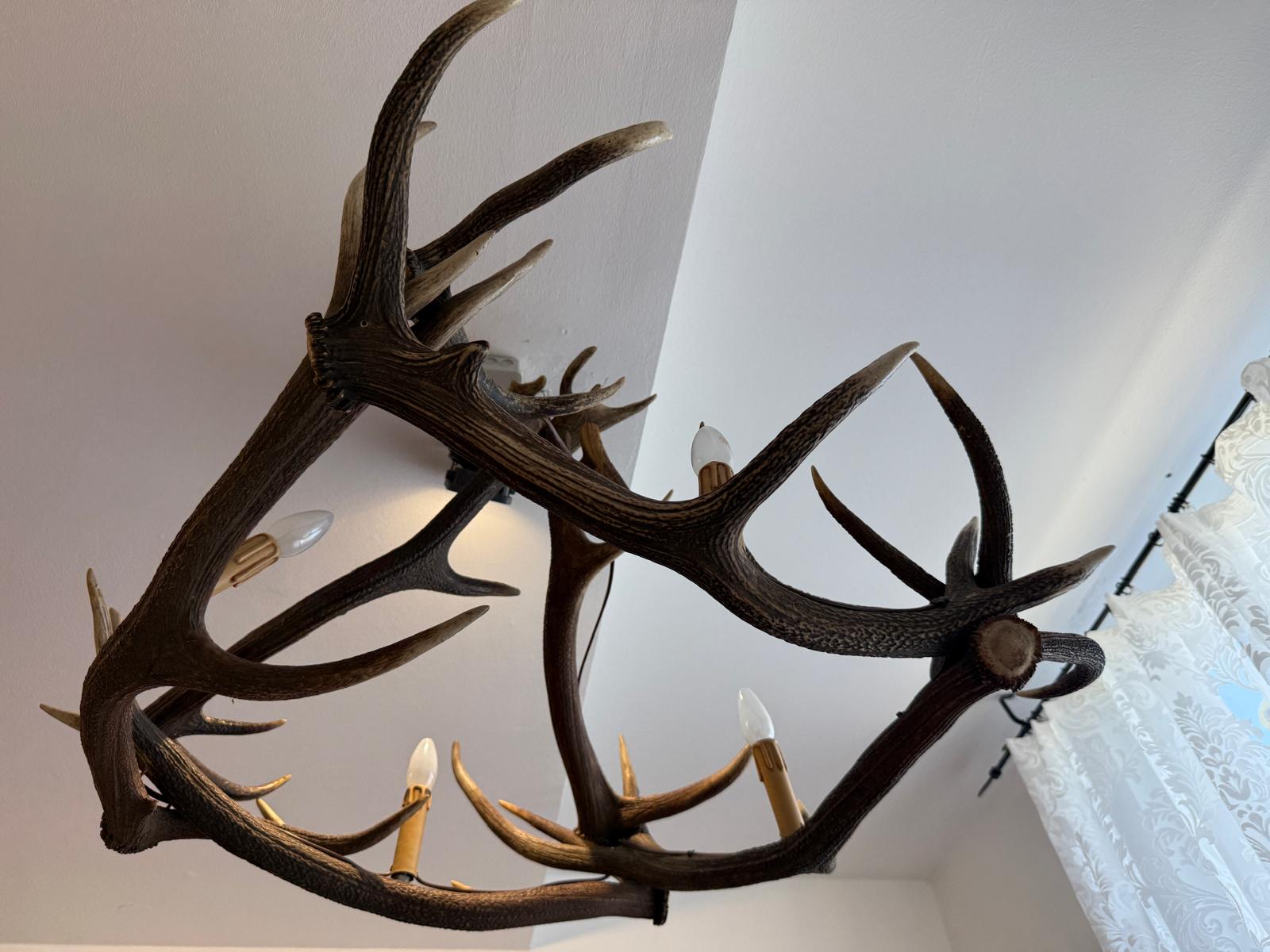  Bauernlampe Geweihleuchte Jagdlampe Hirschlampe G1993