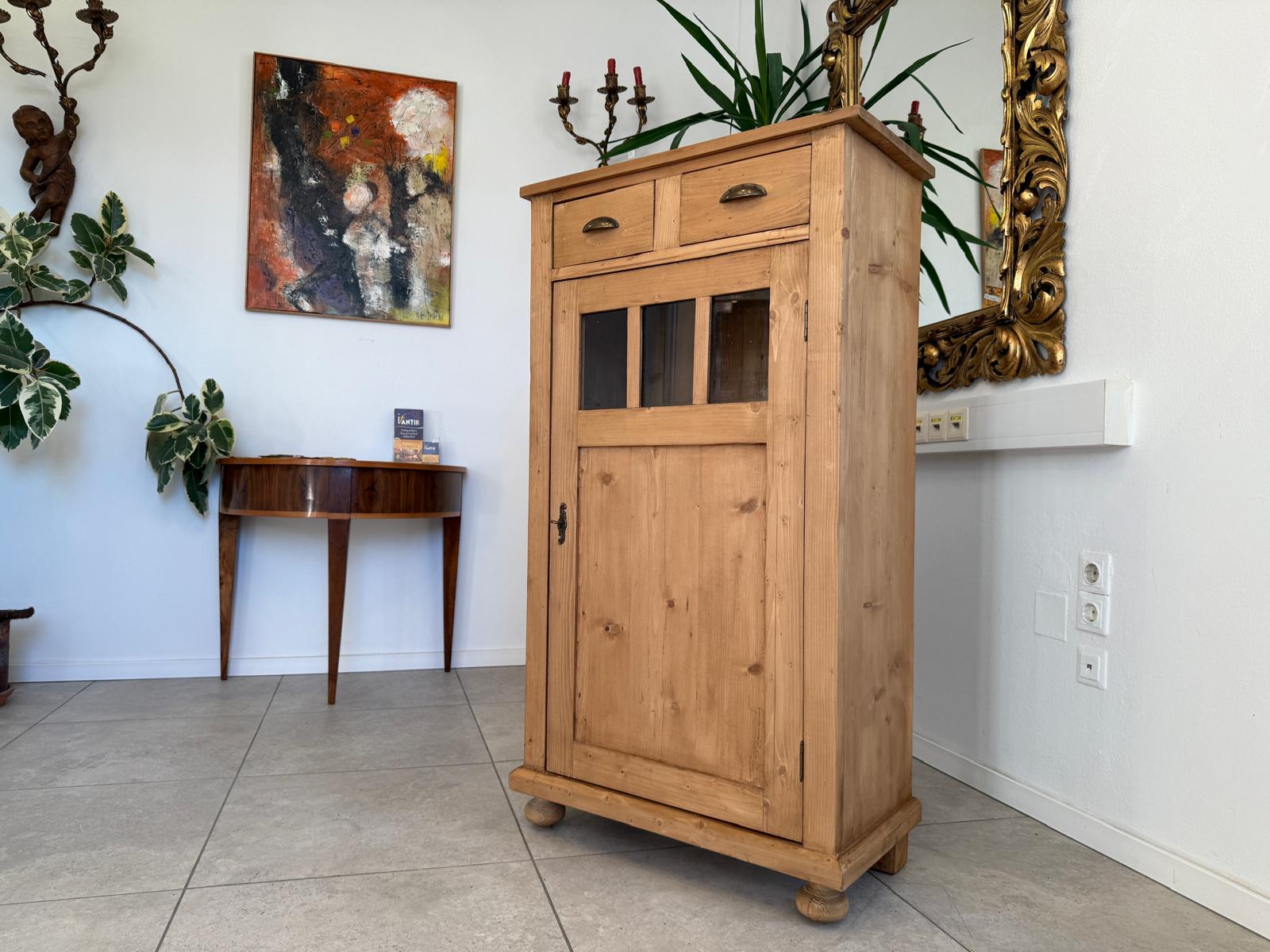 Bäuerliches Vertiko Bücherschrank Halbschrank Bauernschrank G2290