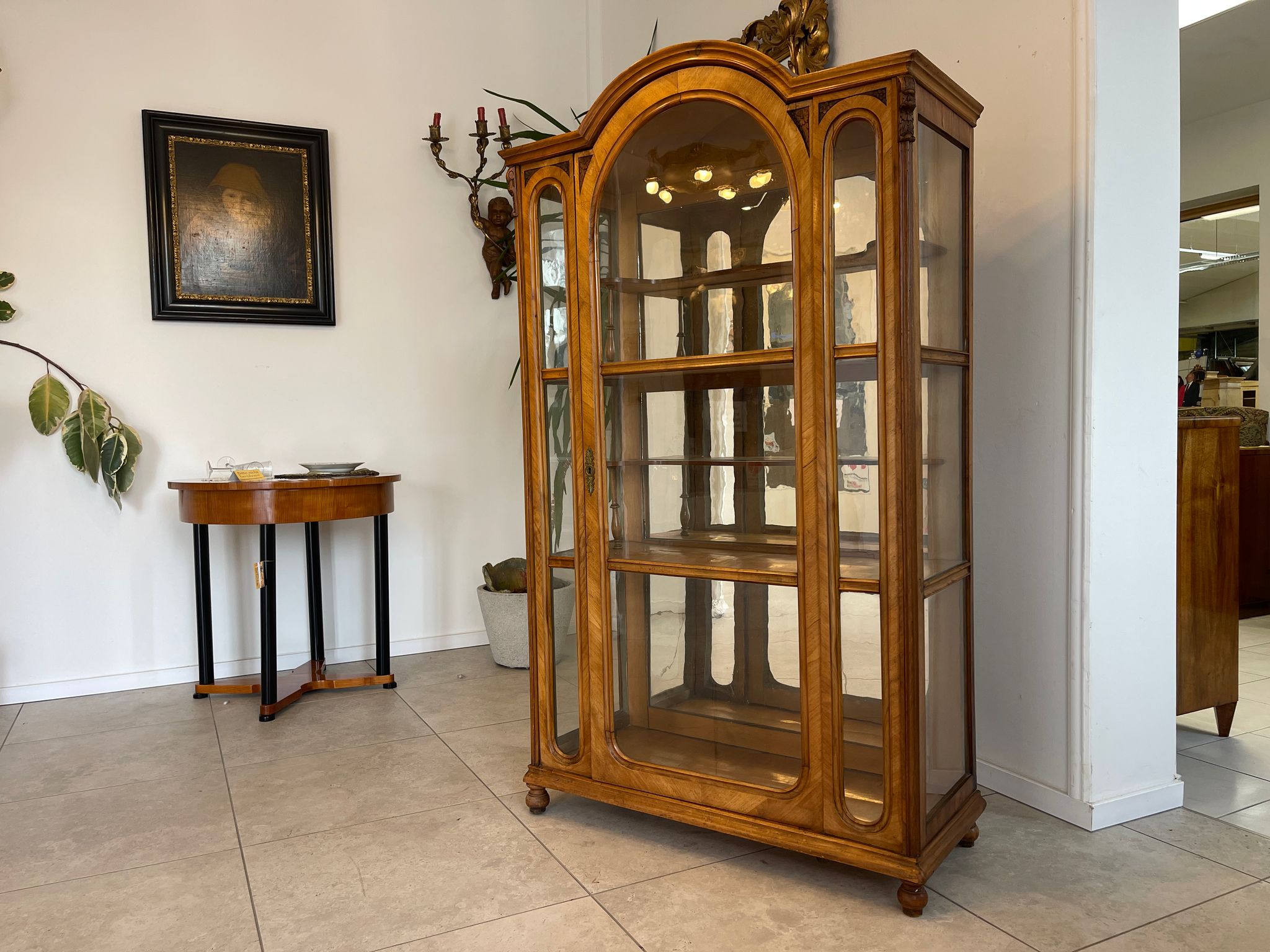 SALE Unrestaurierte Gründerzeit Vitrine Bücherschrank Sammlervitrine Antiquität G1230