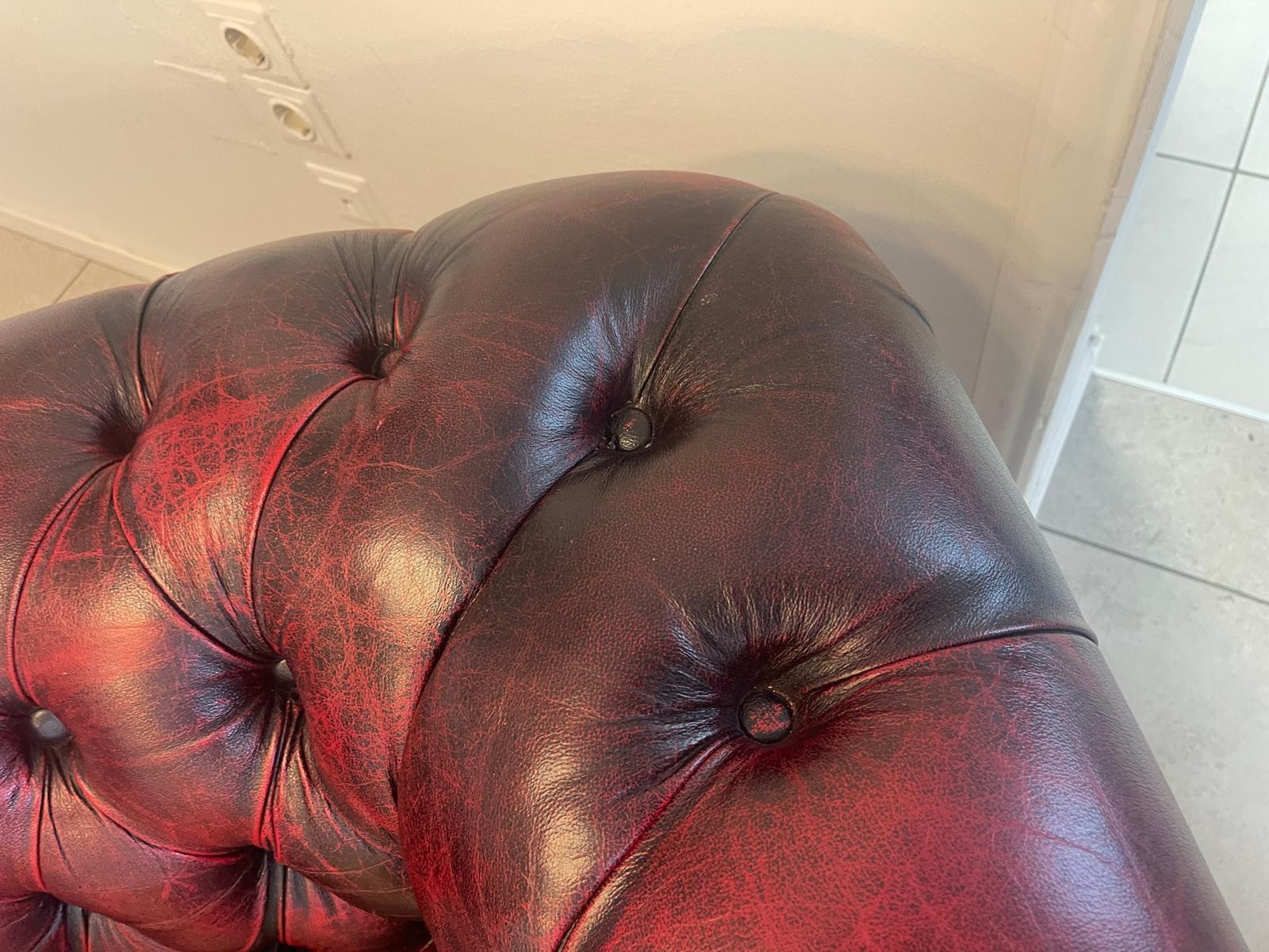 Chesterfield 2er Clubsofa Diwan Couch Oxblood G1053
