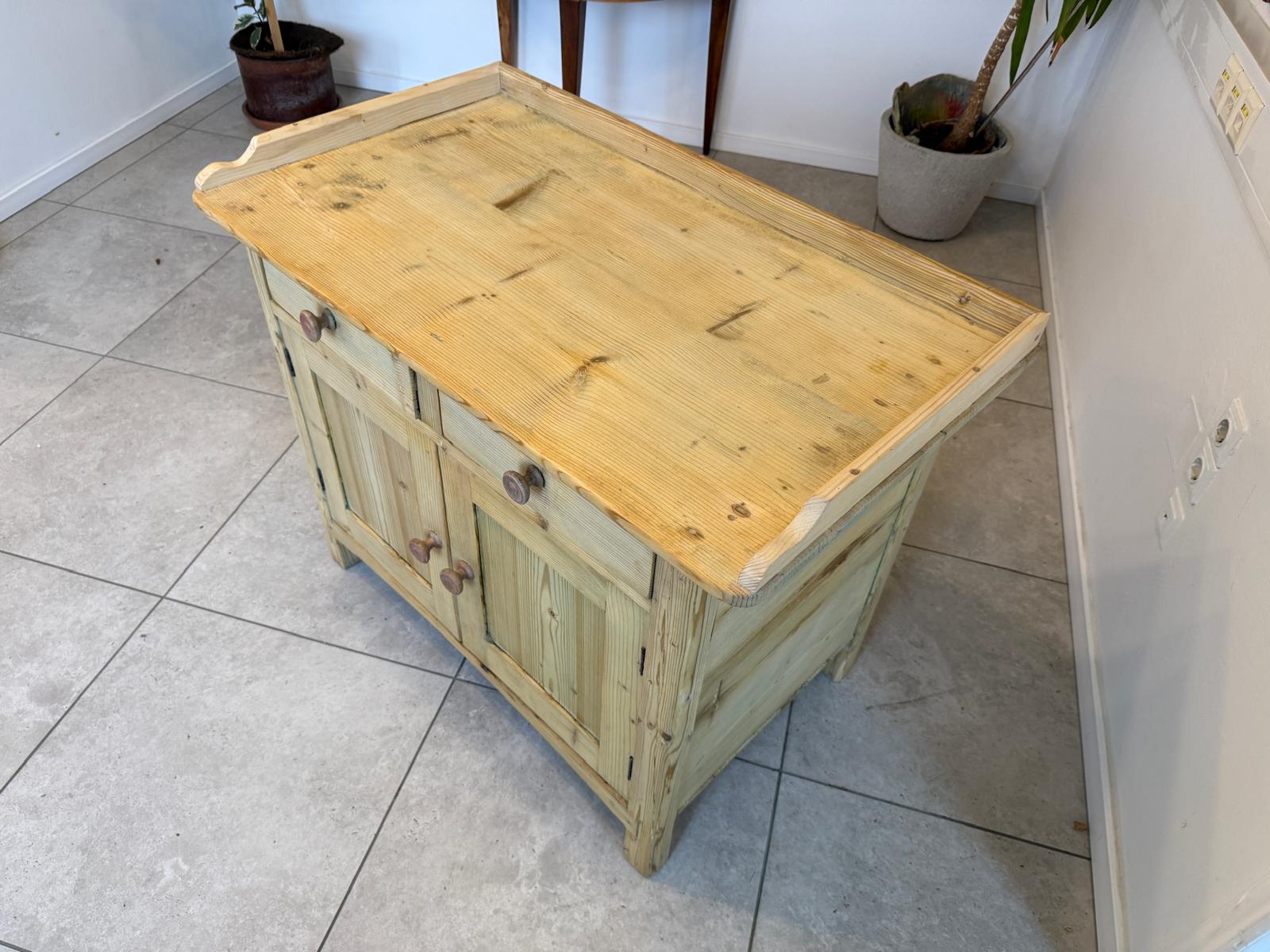 Bäuerliche Wickelanrichte Kommode Naturholz Antik & Alt D1075