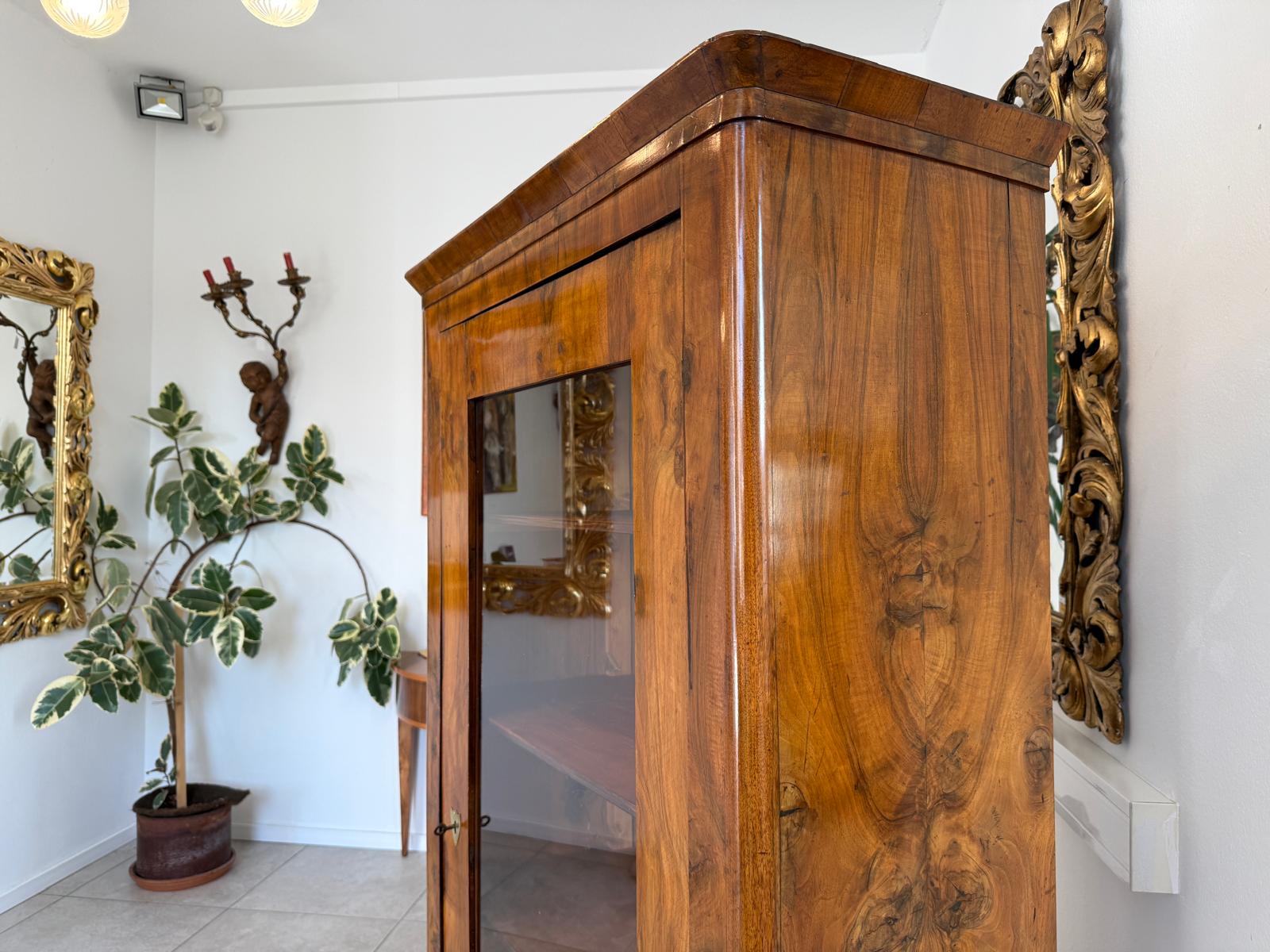 Antiquität Sale Biedermeier Vitrine Bücherschrank Nussholz G2212