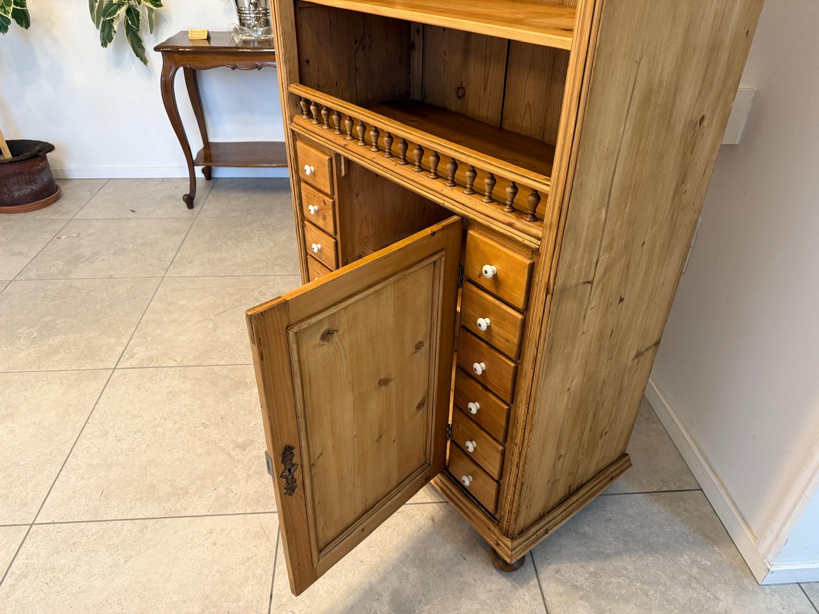 Bäuerliches Bücherregal Gründerzeit Stellage Naturholz G1805