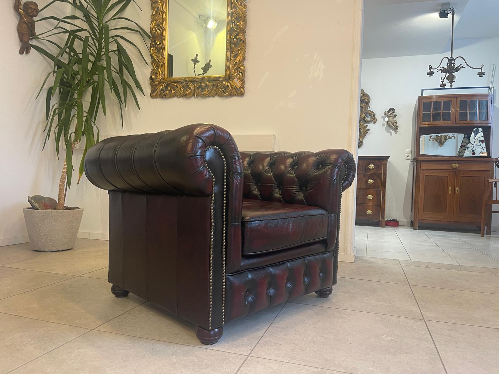 Chesterfield Fauteuill Sessel Clubsofa Culmöbel Oxblood G1054