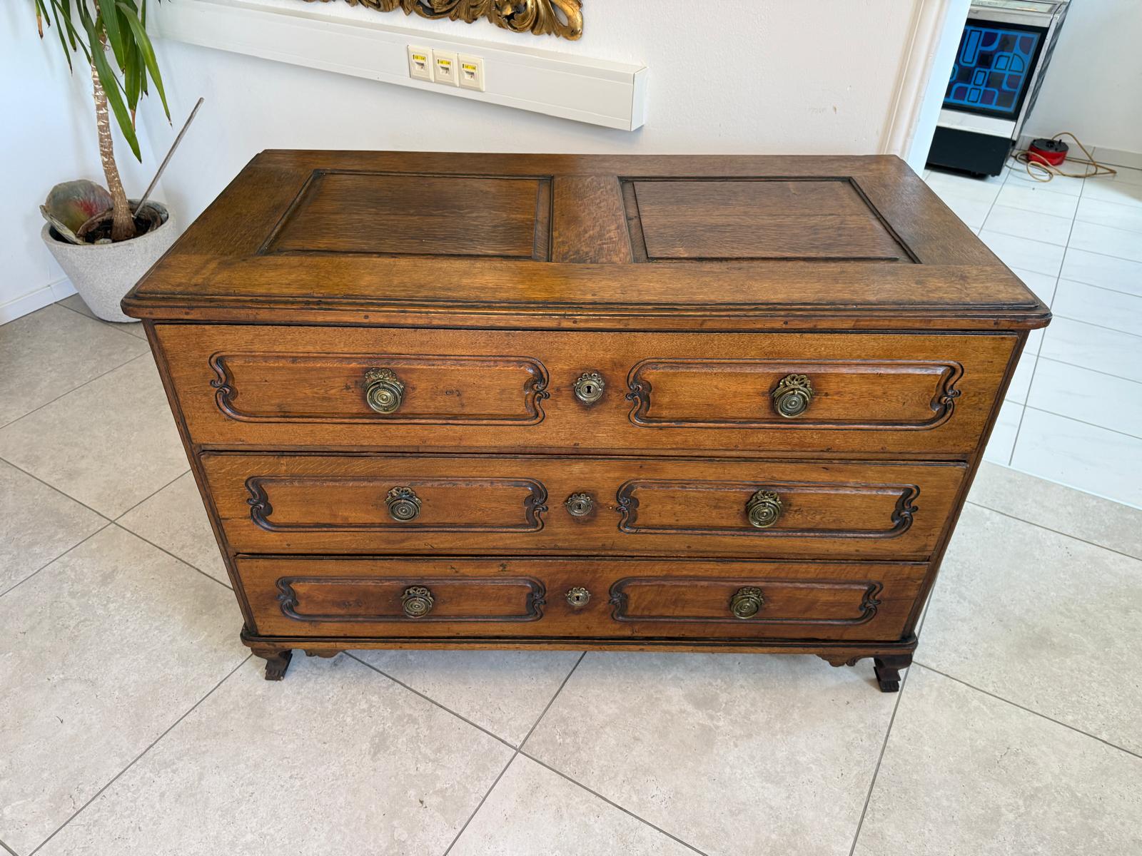 Authentische Barock Kommode Ladenkommode Eichenholz Antiquität D2428