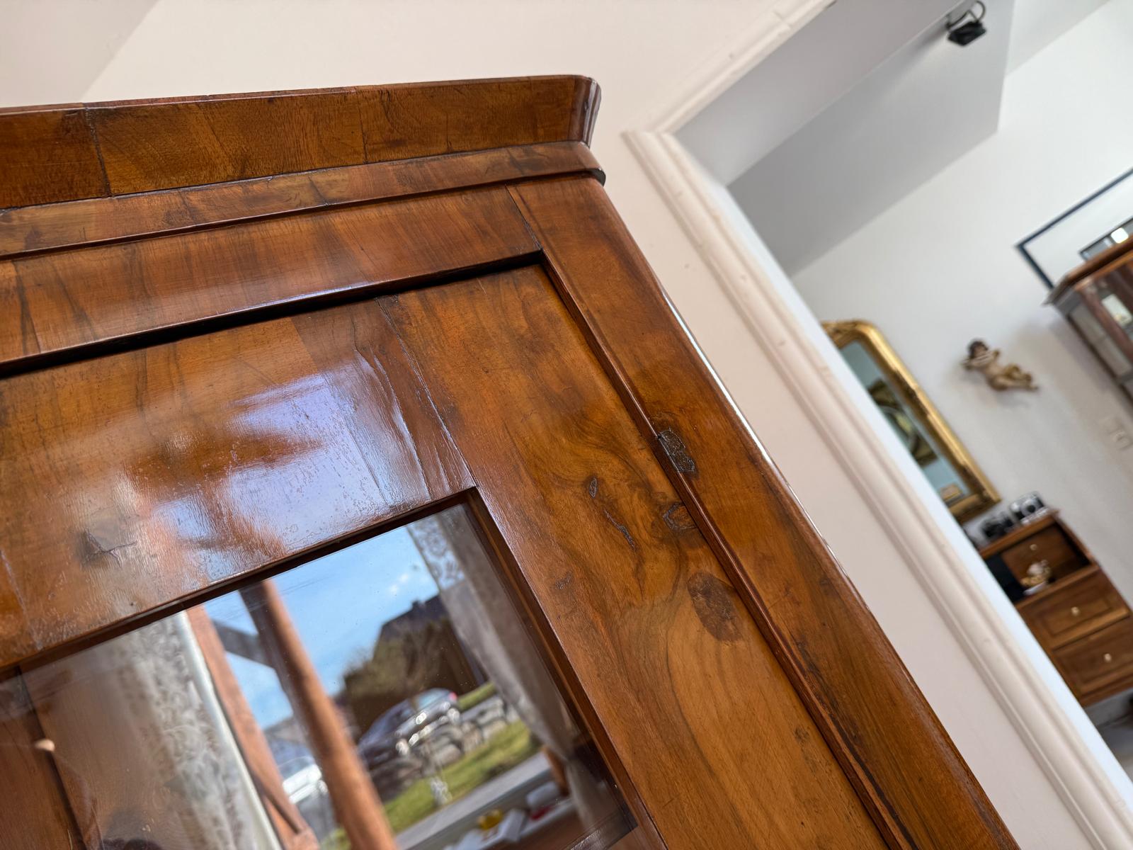 Antiquität Sale Biedermeier Vitrine Bücherschrank Nussholz G2212