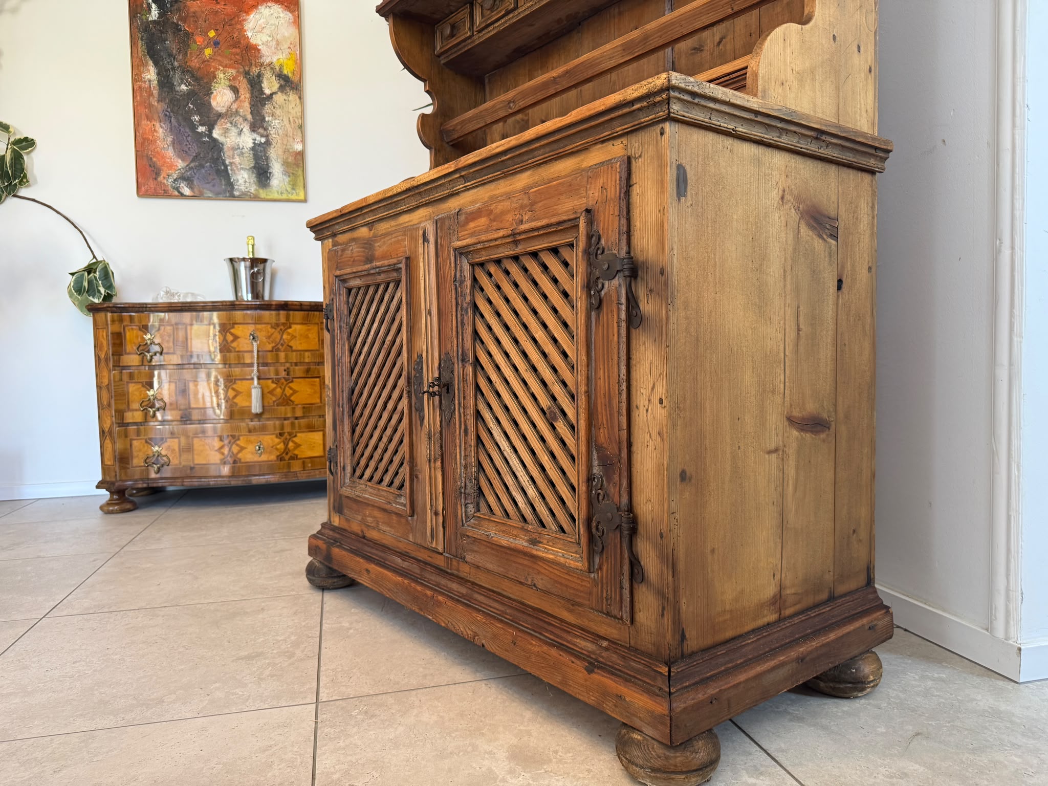 Biedermeier Bauernkredenz Küchenschrank Küchenkredenz Original D2618