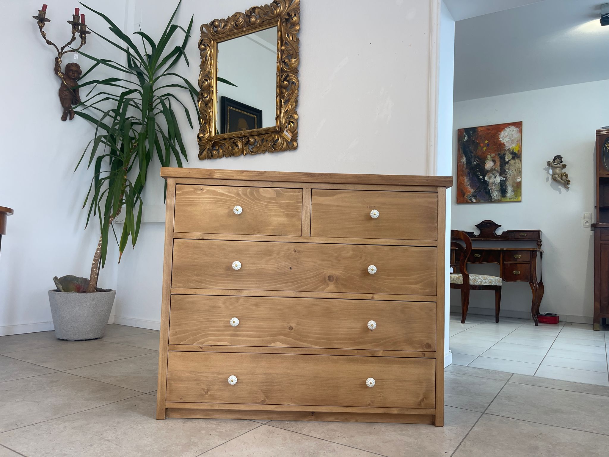 Bäuerliche Kommode 5 Ladenkommode Landhausmöbel Weichholzmöbel G1293