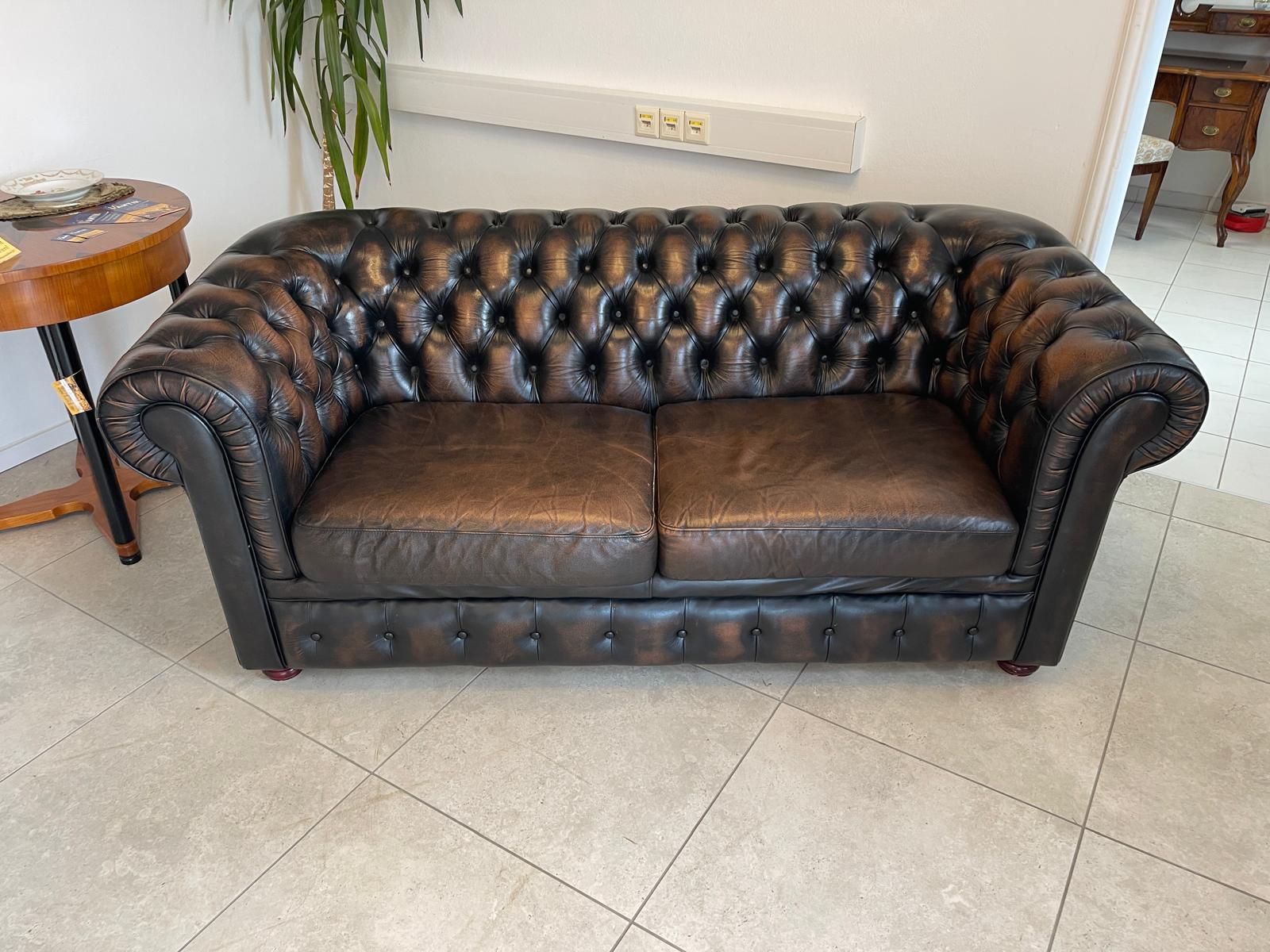 Chesterfield 3er Clubsofa Diwan Couch Zigarrenbraun G1333 Kopie