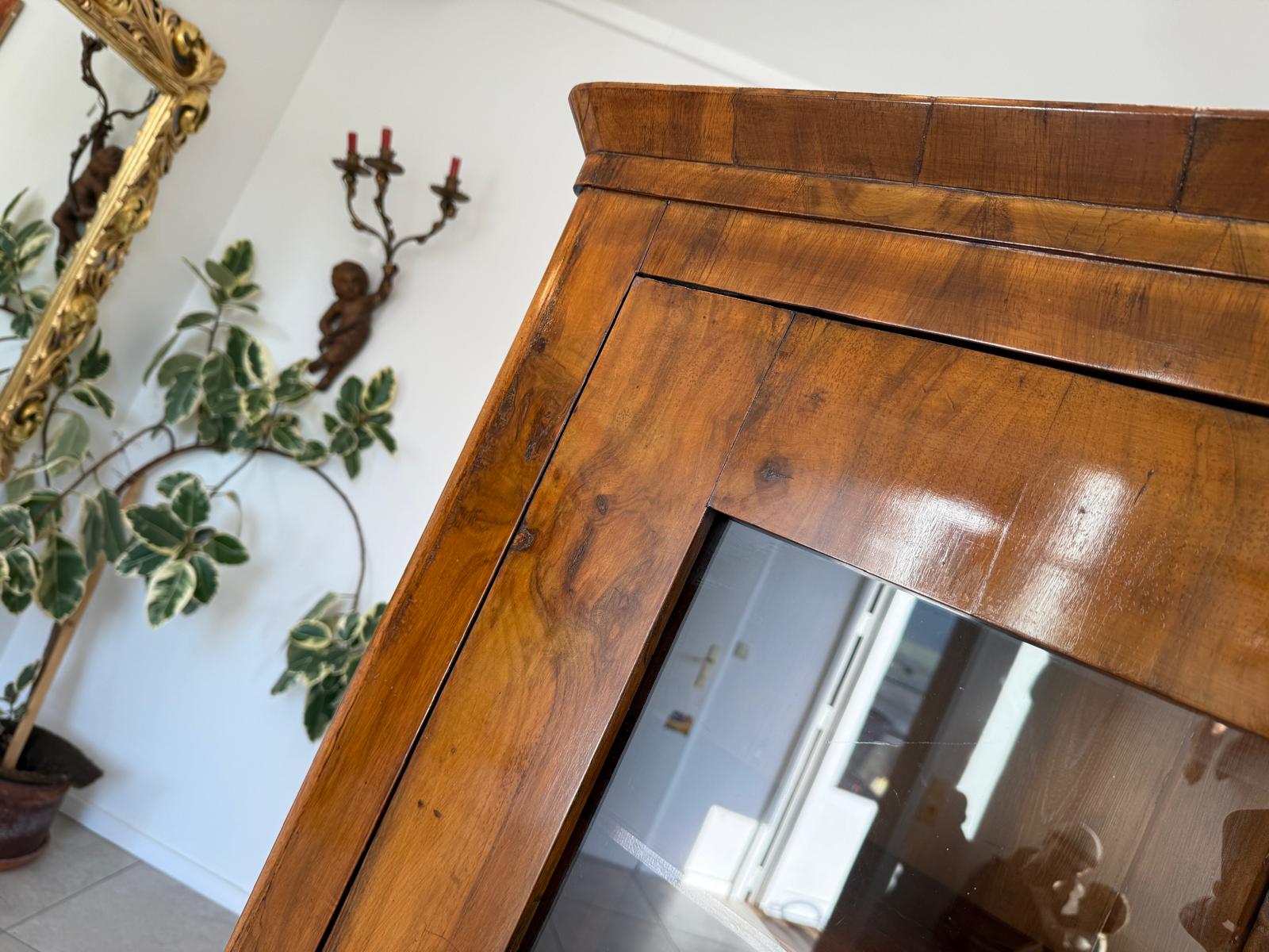 Antiquität Sale Biedermeier Vitrine Bücherschrank Nussholz G2212