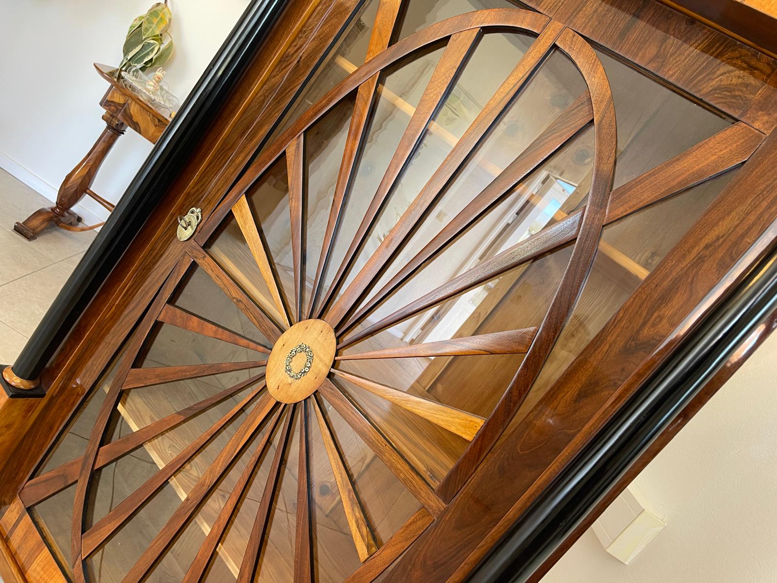 Sale Empire Vitrine Sonnenvitrine Bücherschrank Bibliotheksschrank NussholzAntiquität G1373-1