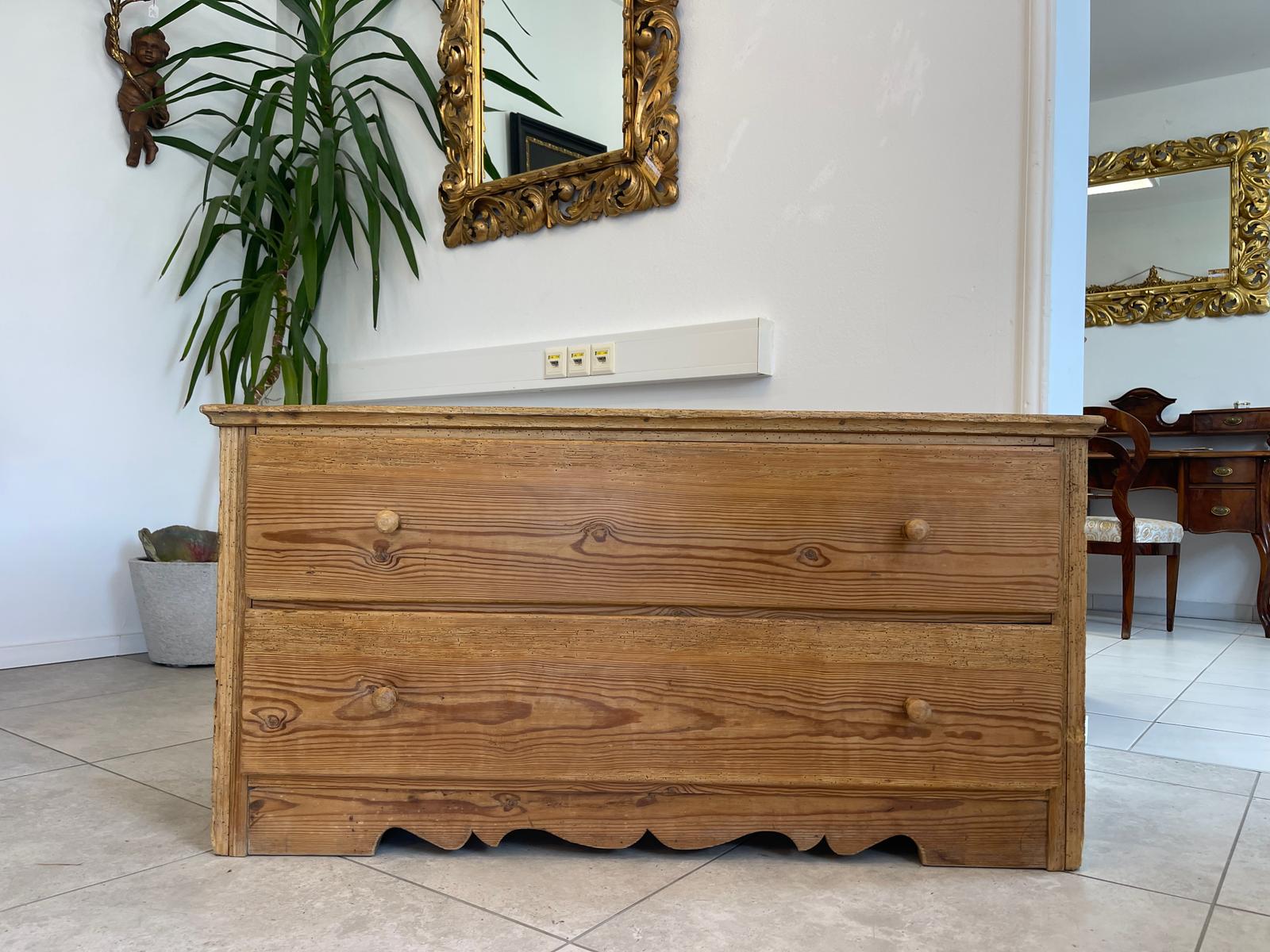 Biedermeier 2 Laden Kommode Antiquität Naturholschrank Bauernmöbel antik G1624