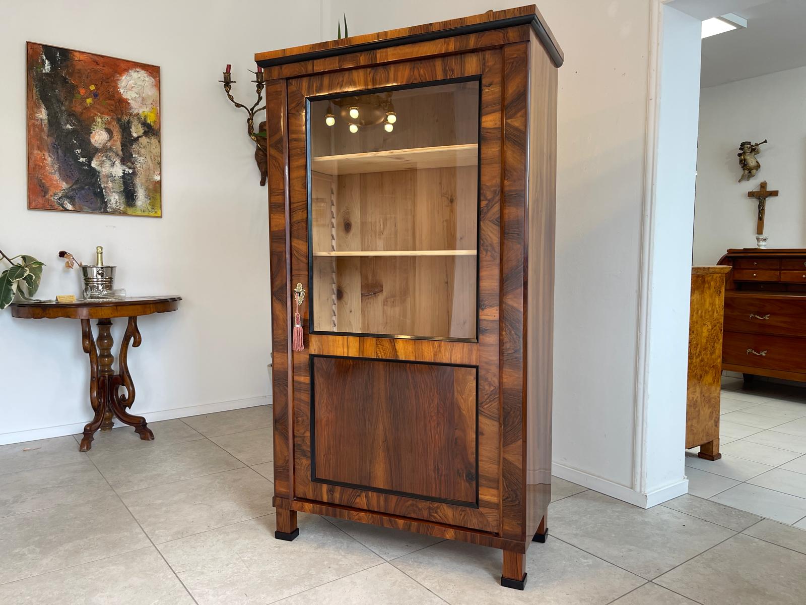 Originale Biedermeier Vitrine Glasschrank Antiquität Bücherschrank G1746