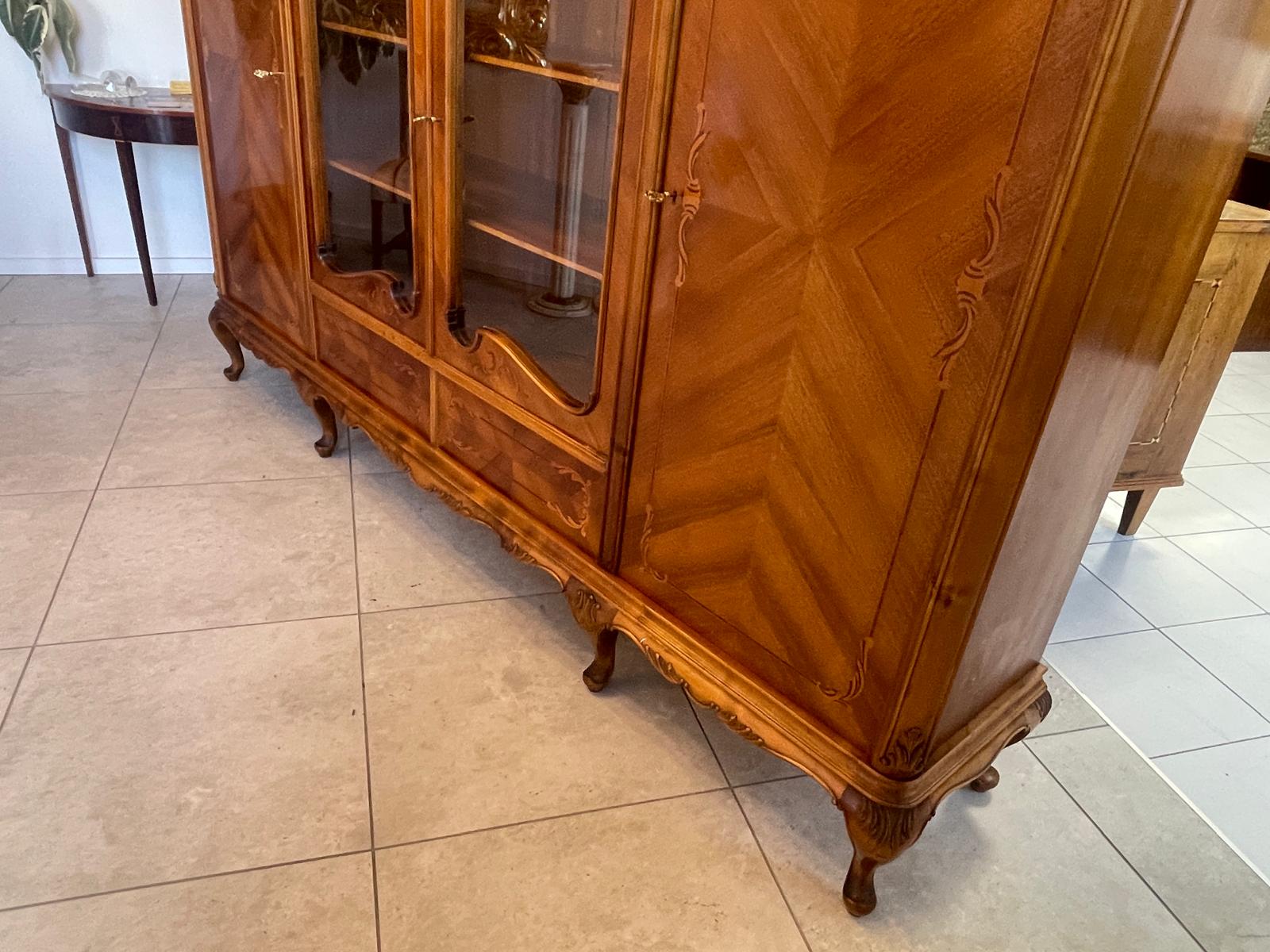 Bücherschrank Barock Barockstil Vitrine Glasschrank Wohnzimmerschrank A5151