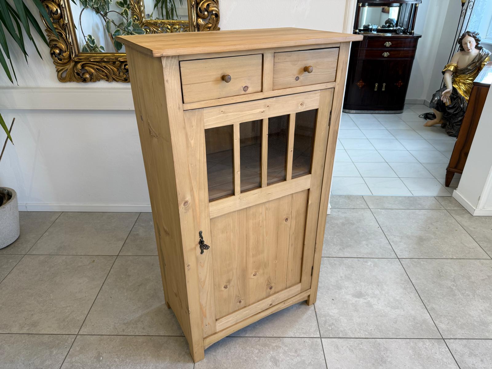 Bäuerliches Vertiko Bücherschrank Halbschrank Bauernschrank Weichholz D1186