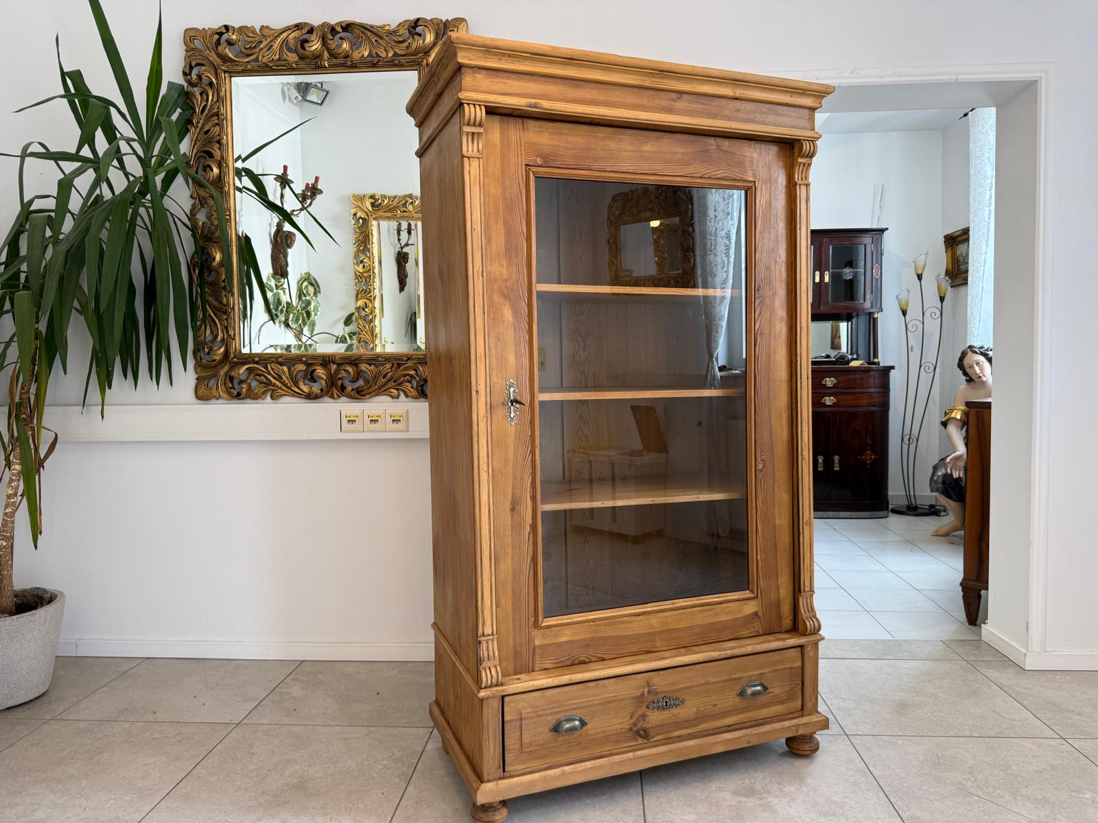 Gründerzeit Vitrine Bauernvitrine Bücherschrank Bauernschrank D2648