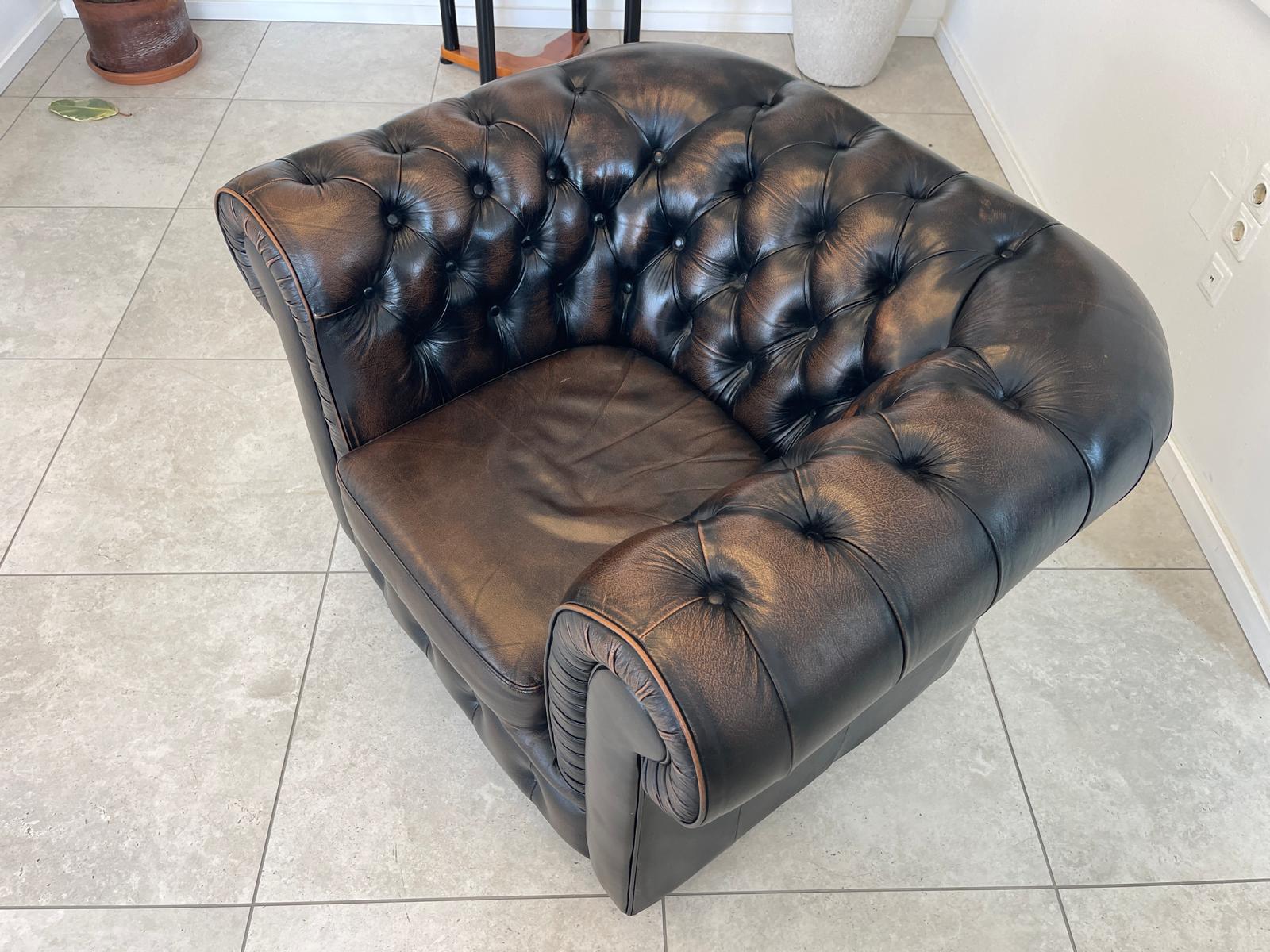 Chesterfield 1er Fauteuil Couch Zigarrenbraun Braun G1332