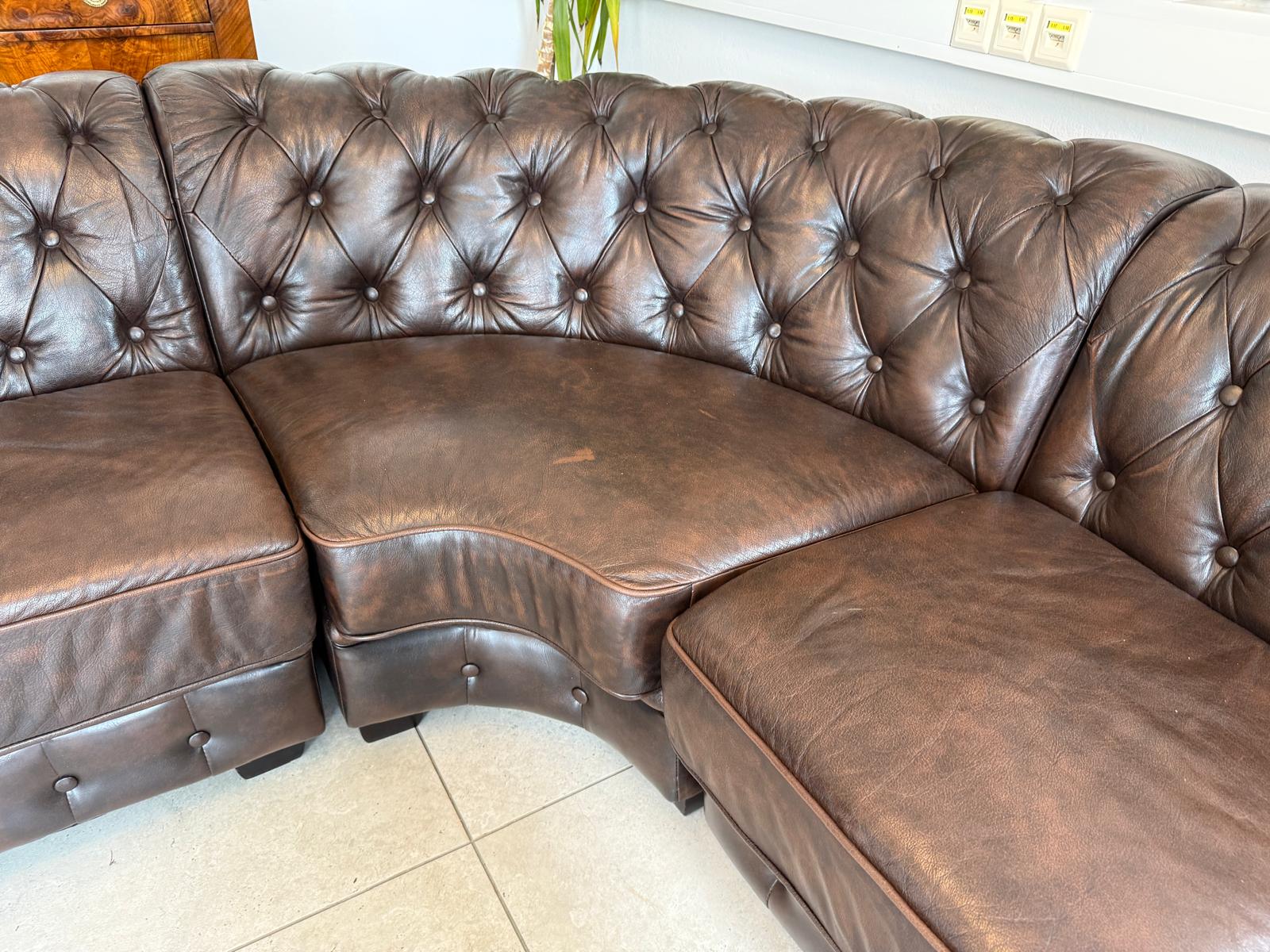 Chesterfield Ecksofa Clubsofa Couch Zigarrenbraun D2522