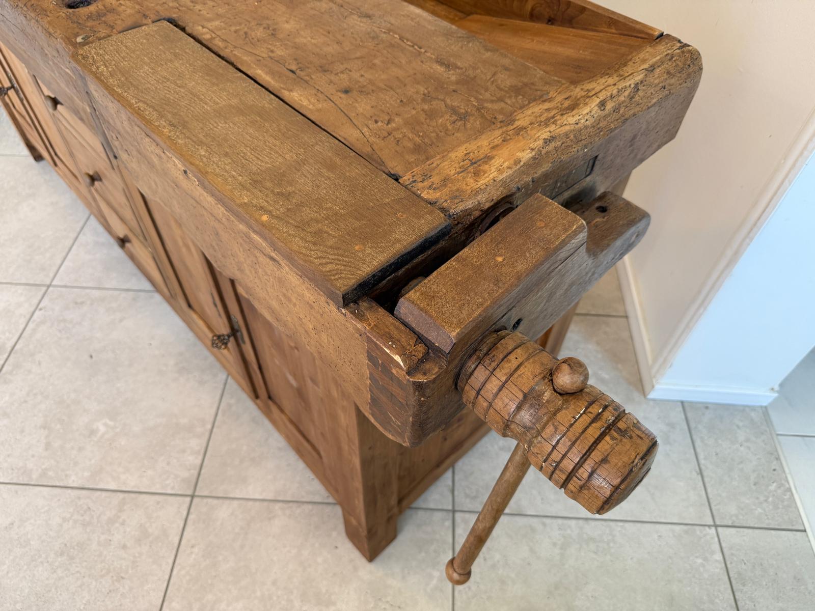 Urige Hobelbank Werkbank Pult Tresen Ladenschrank G2183