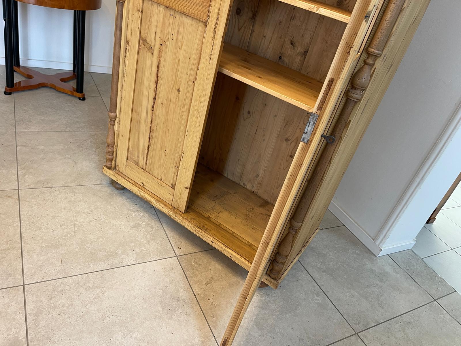Originale Vitrine Bauernschrank Naturholz Bücherschrank Bauernvitrine Antik G1352