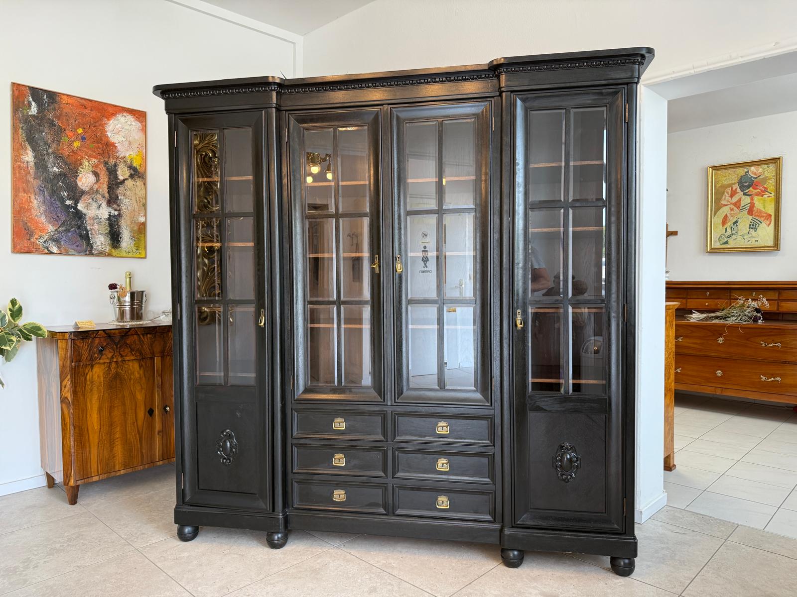 Traum Jugendstil Bücherschrank Büchervitrine Vitrine G1917