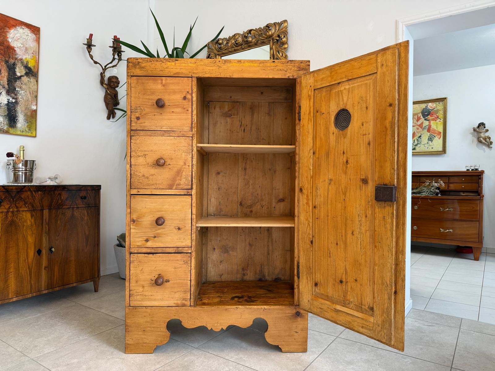 Alter Biedermeier Brotschrank Almerschrank Vorratskasten Kasten G1892