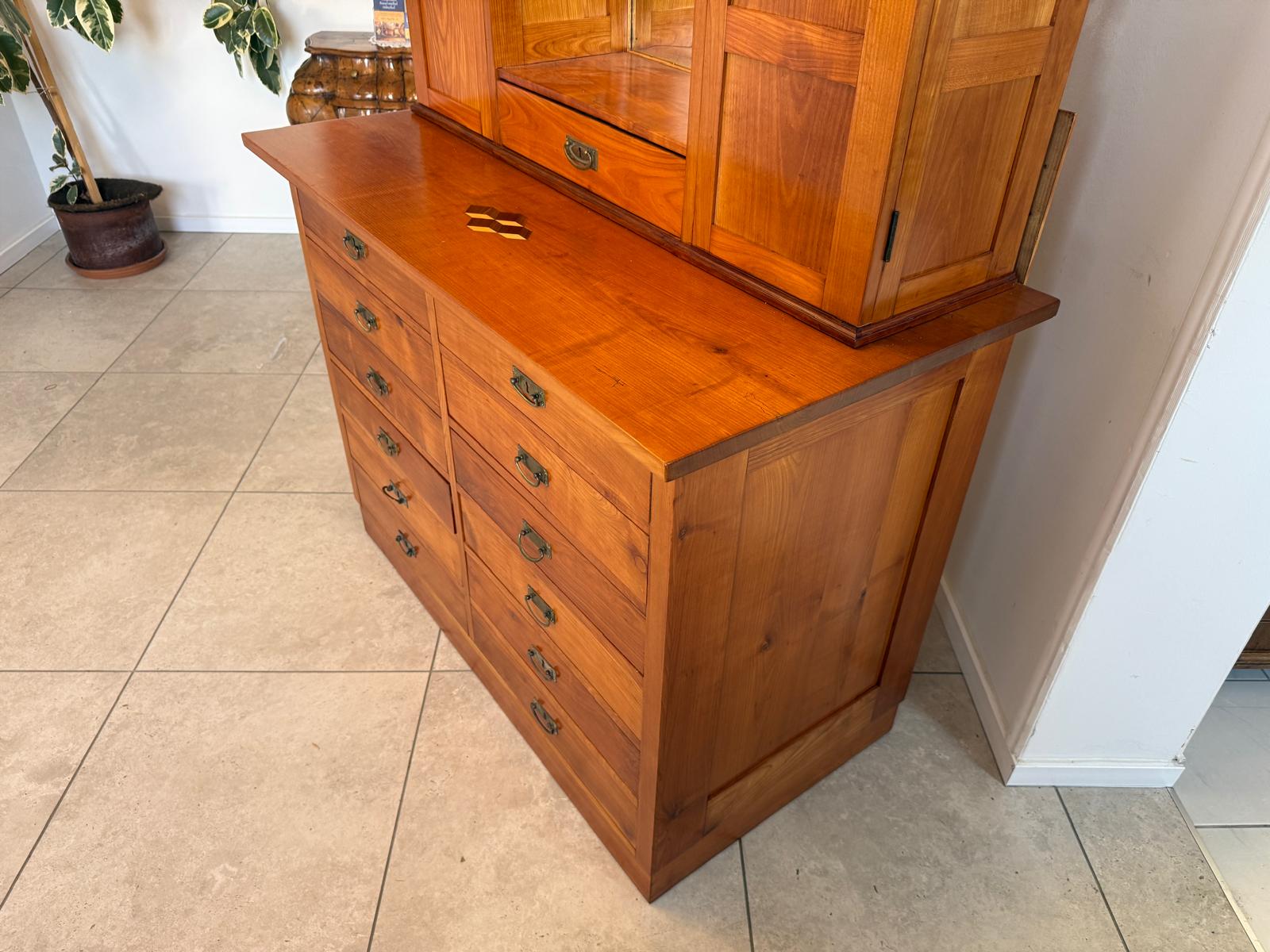 SALE Originale Jugendstil Bücherschrank Kasten Vitrine D1177