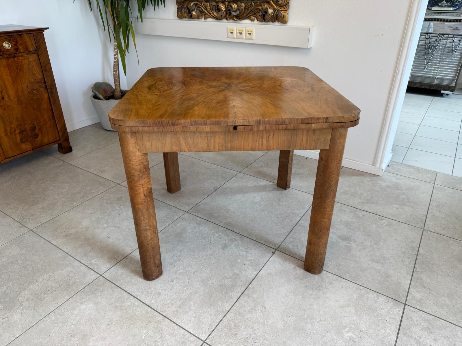 Art Deco Bauhaus Beistelltisch Rund Auszugtisch D2583