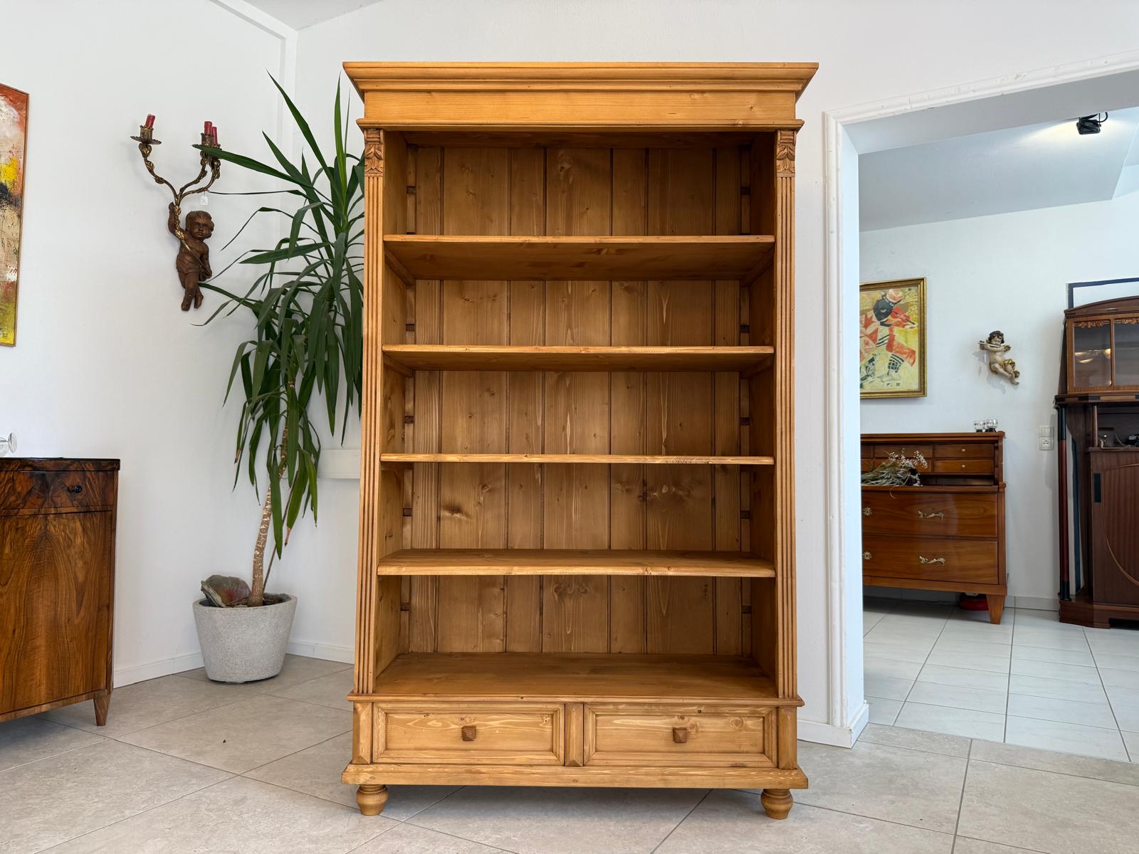 Bücherregal Stellage Antikes Gründerzeit Bücherschrank Naturholz G1984