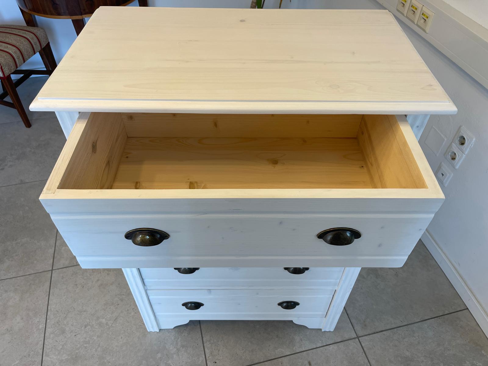 Bäuerliche Anrichte Sideboard Kommode Naturholz Fichtenholz Weiss G1074