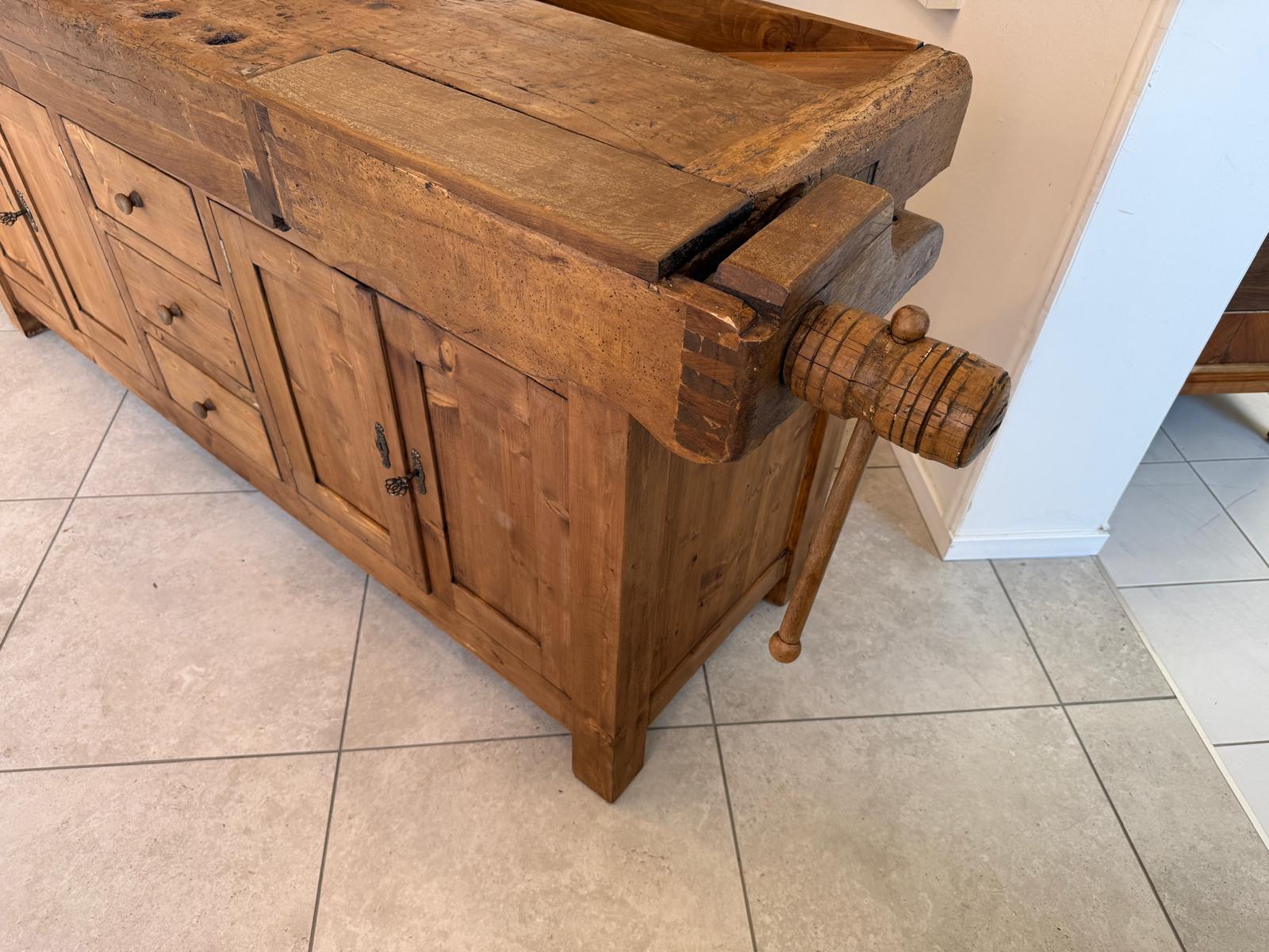 Urige Hobelbank Werkbank Pult Tresen Ladenschrank G2183