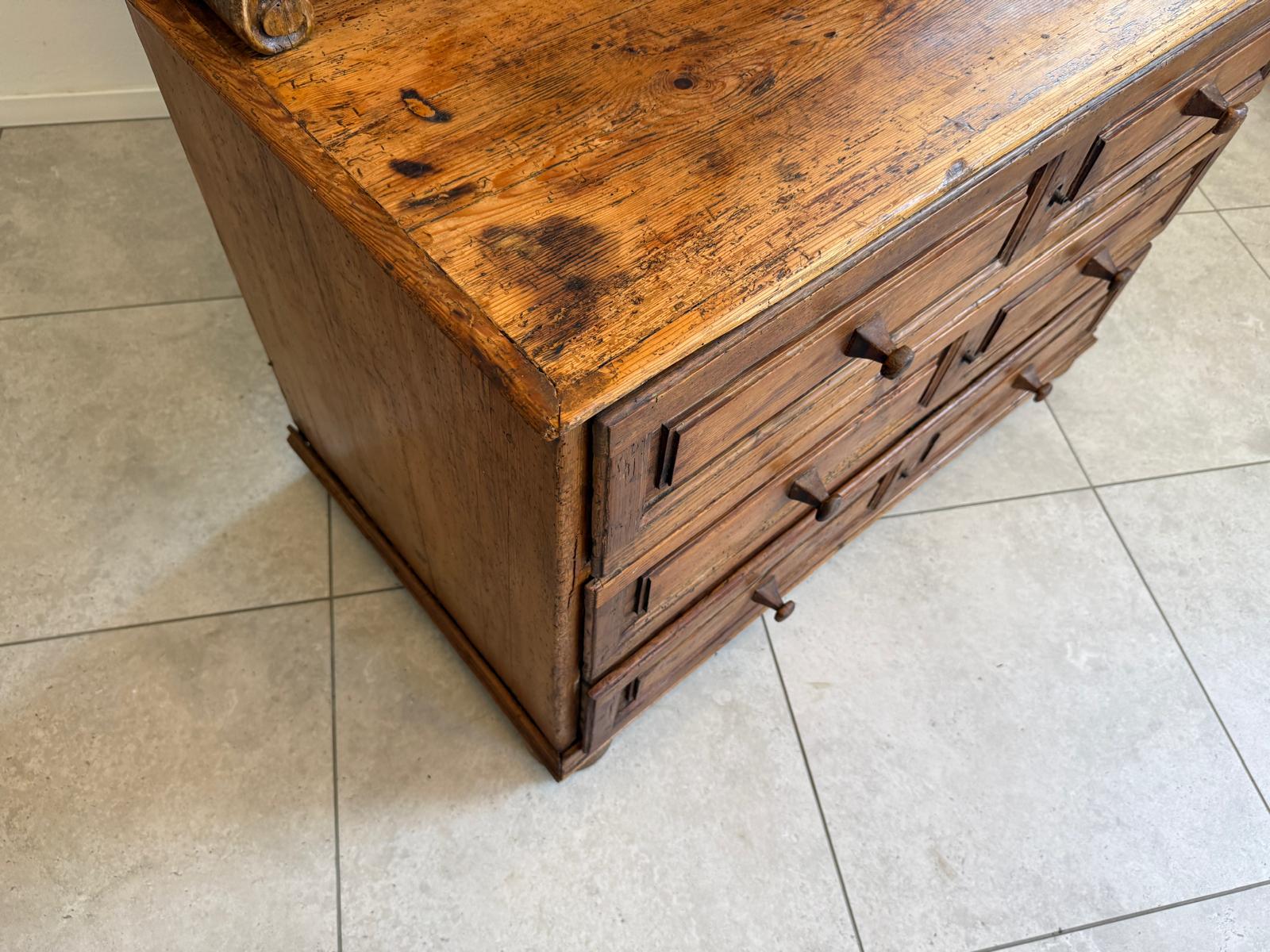 Bäuerlicher Bücherschrank Vitrine Bauernvitrine Bauernschrank Naturholz D2323