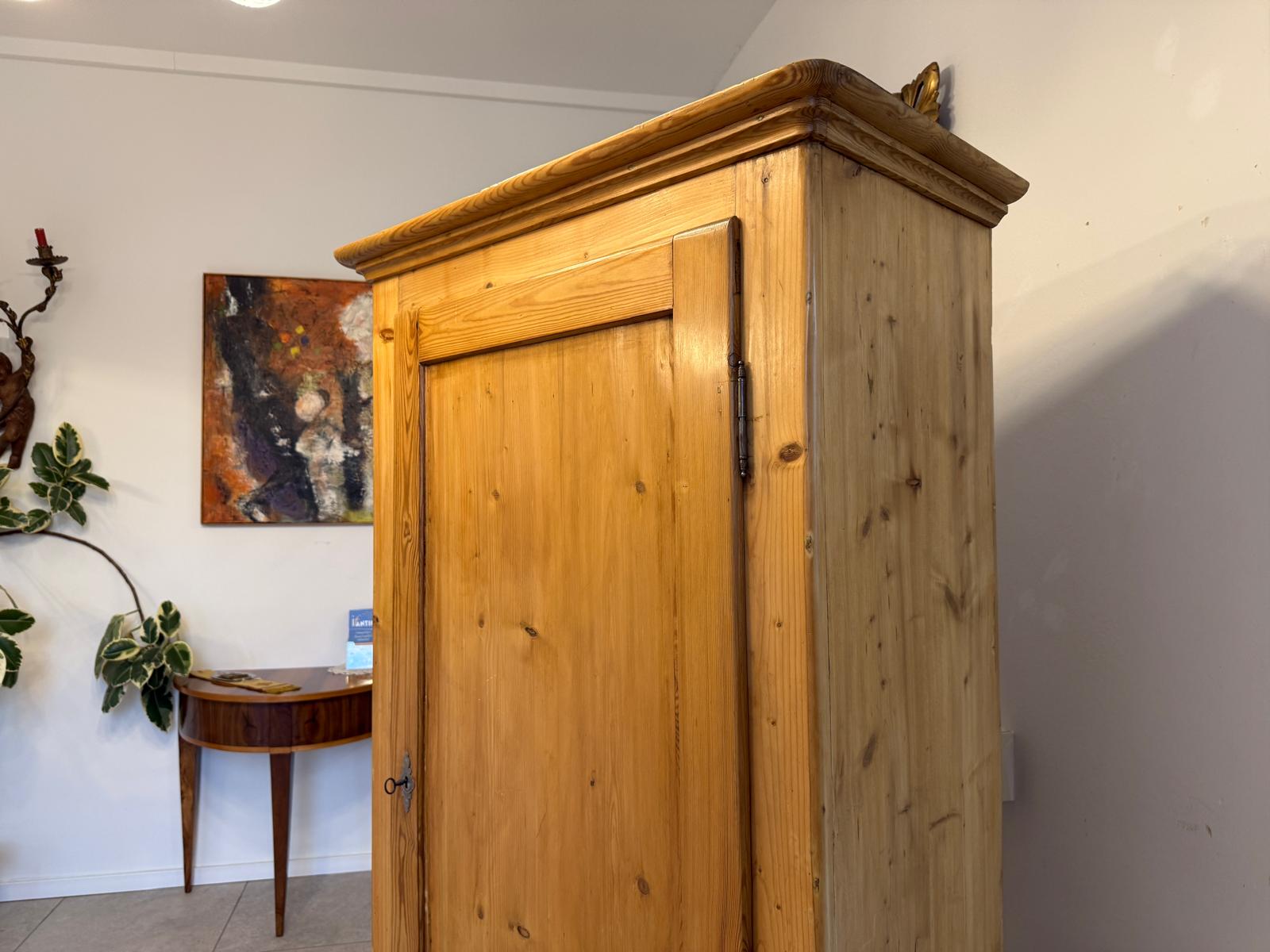 Restaurierter 1 türiger Bauernschrank Biedermeier Naturholzschrank G2255