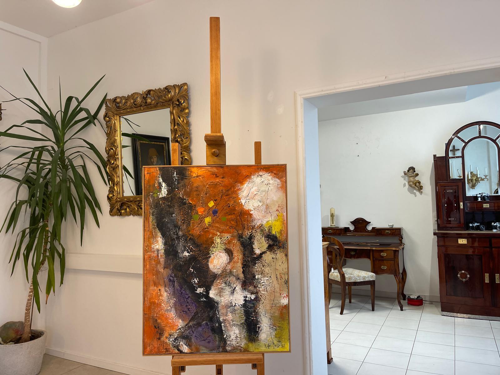 Antikes Atelier-Staffelei aus massivem Holz Bildhalterung G1522