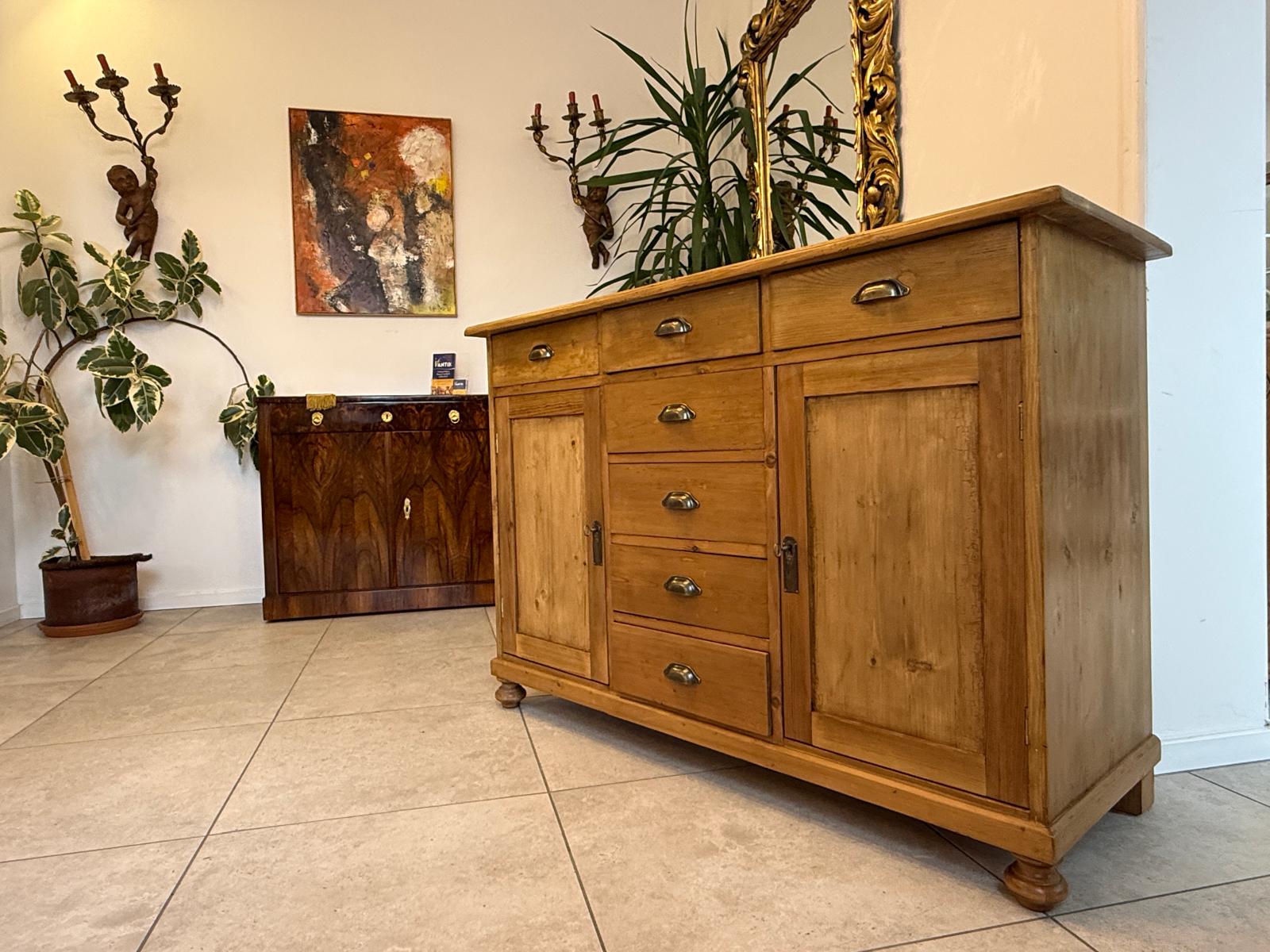 Originale Jugendstil Ladenkommode Ladenschrank Apothekerschrank Weichholz D1115