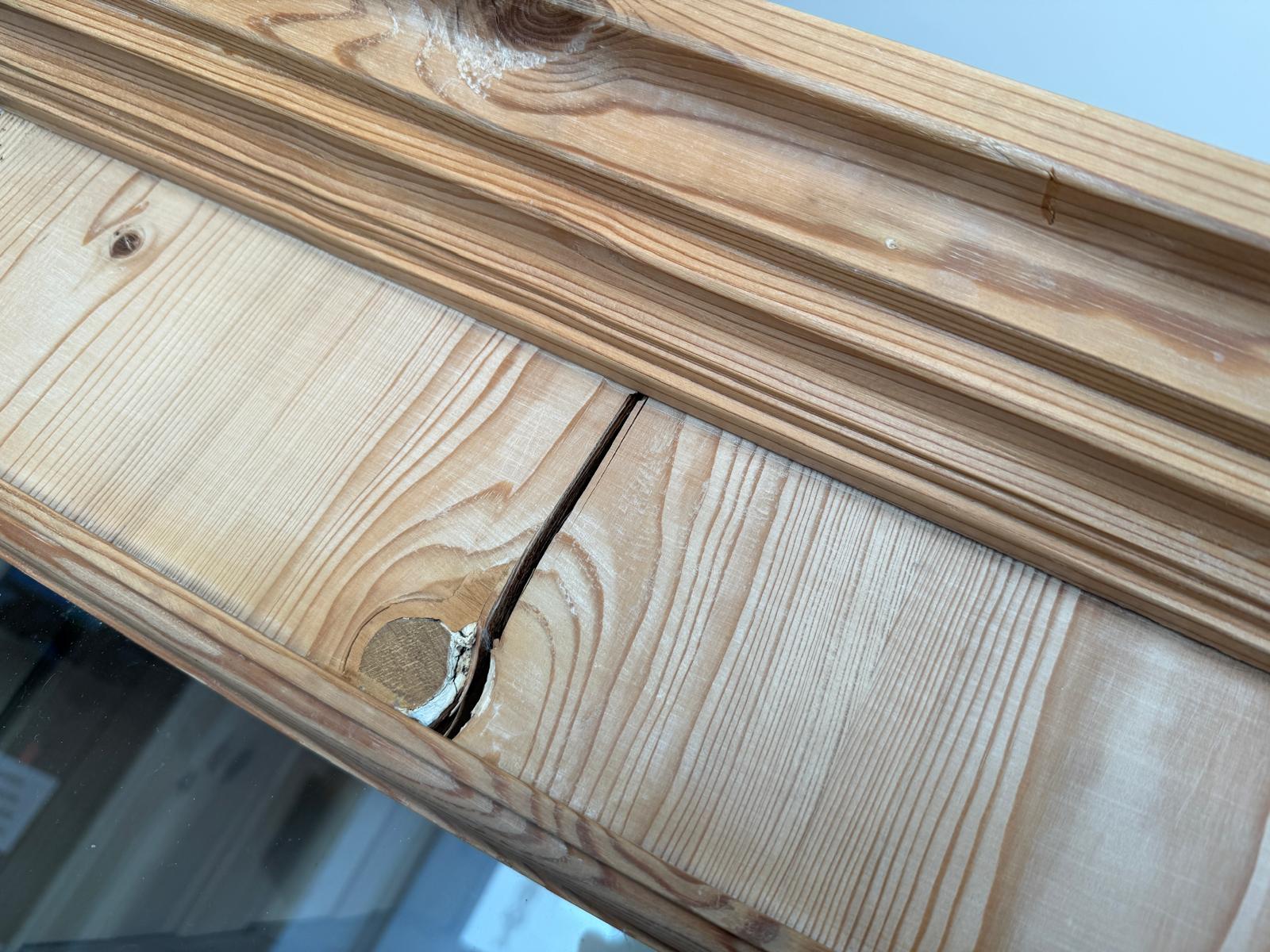 Bäuerliche Jugendstil Vitrine Bauernvitrine Bauernschrank Naturholz Bücherschrank G1049-1