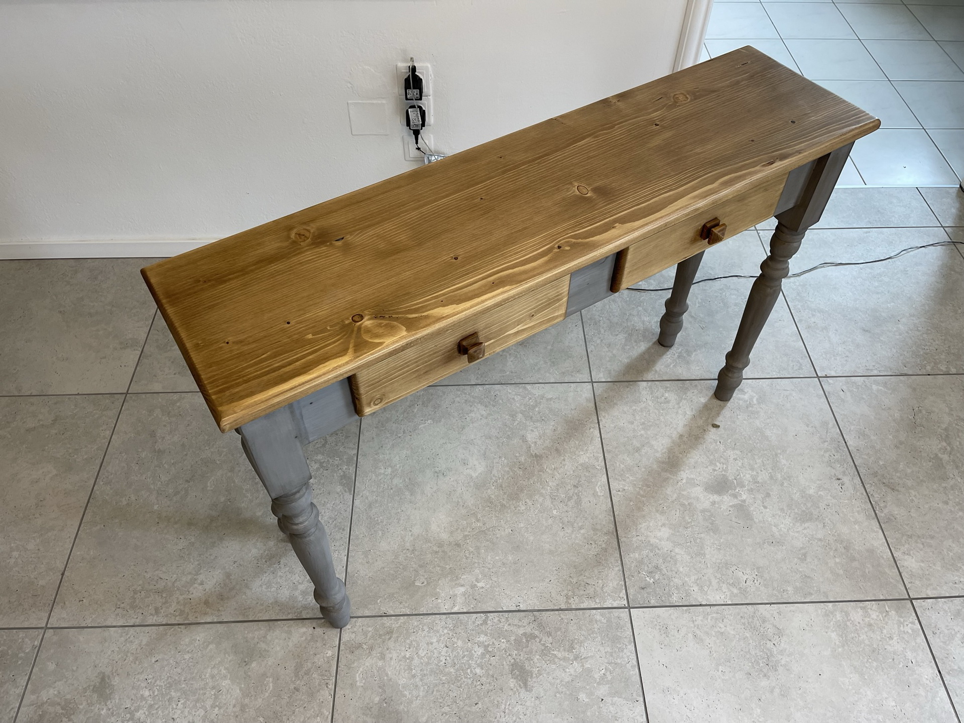 bauernschrank-Biedermeier_49 bäuerlicher Tisch Konsoltisch Bauerntisch i2143