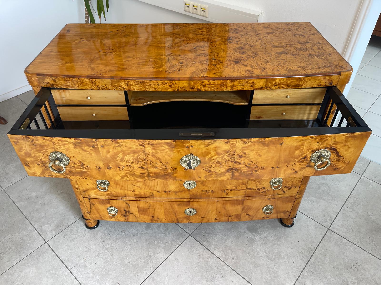 Restaurierte Biedermeier Schreibkommode Sekretär Pappelholz Antiquität G1747