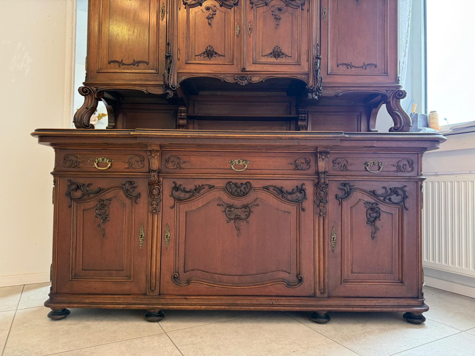 Figurales Pfeiferlbarock Aufsatzbuffet Altarschrank Aufsatzschrank / Buffet – D2658