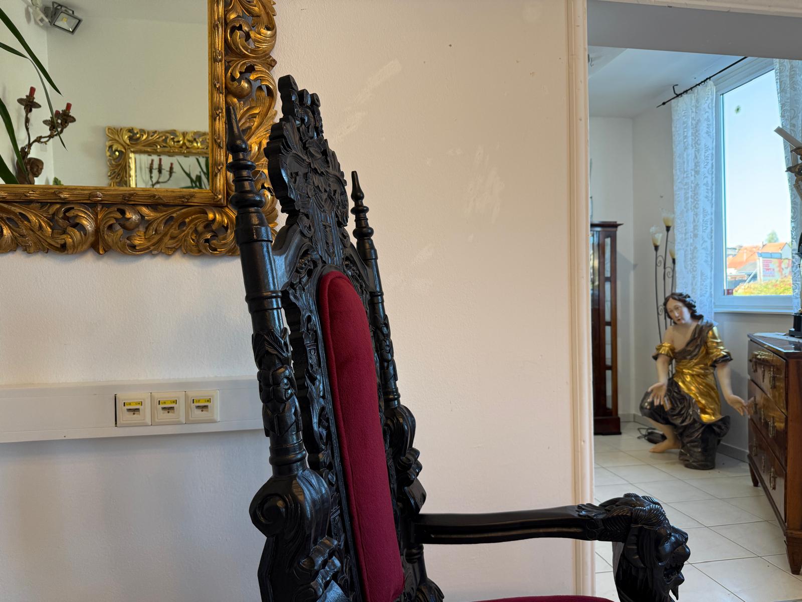 Prachtvoller Fauteuil Stuhl Königssessel Prunksessel Barockstil G2096