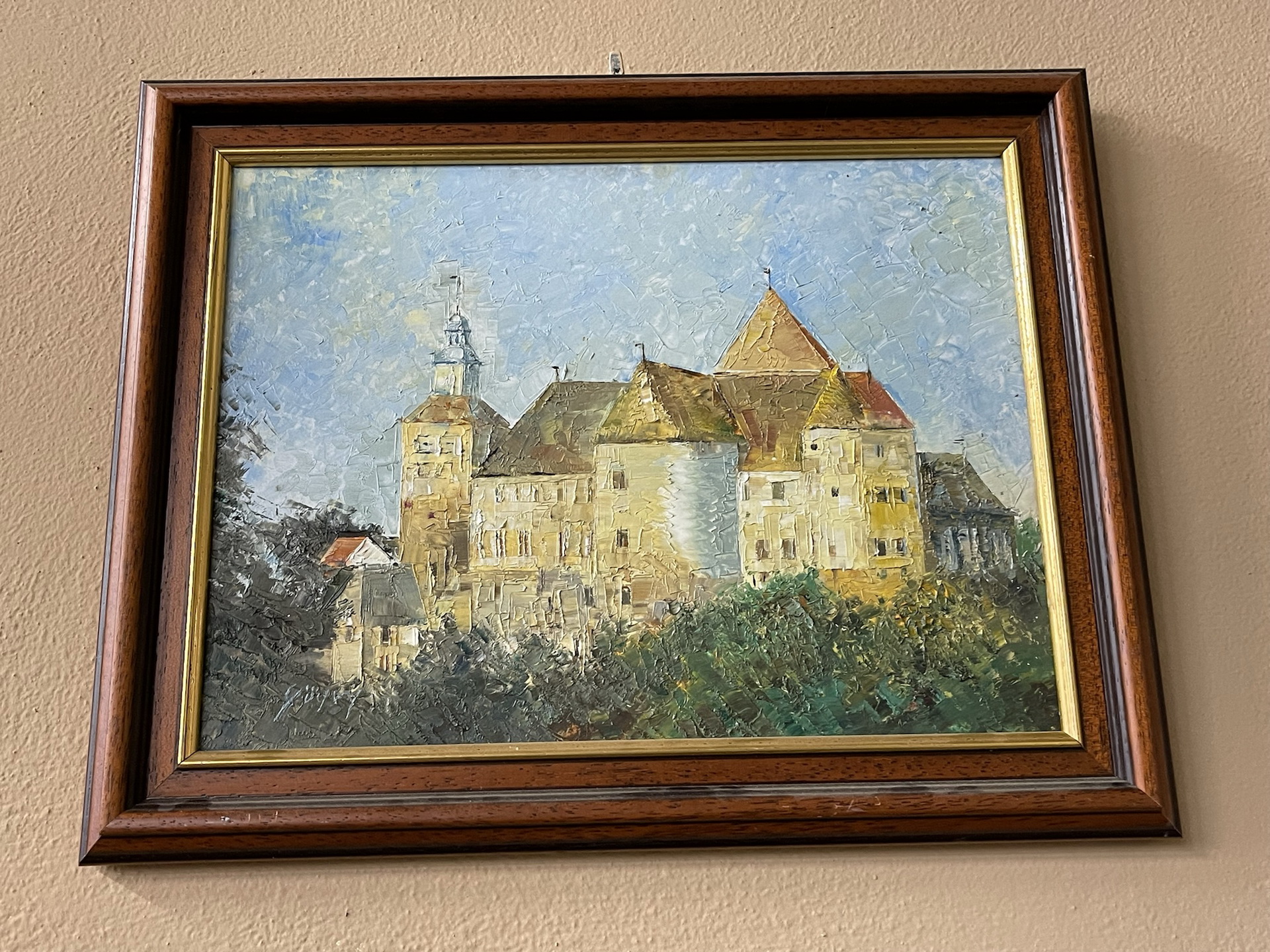 Gemälde Burg Schlaining Spachteltechnik A3422