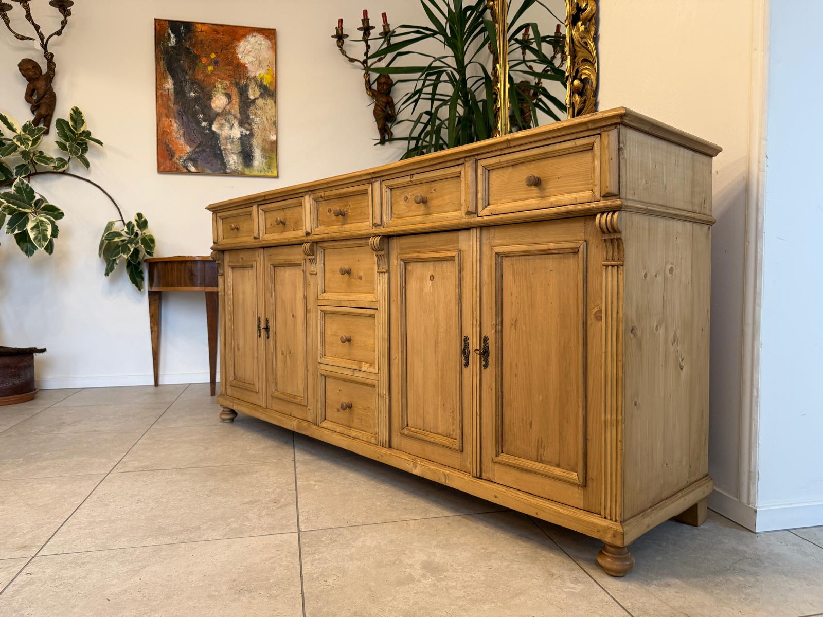 Massiver Apothekenschrank 8 Ladenkommode Ladenschrank Weichholz G2361