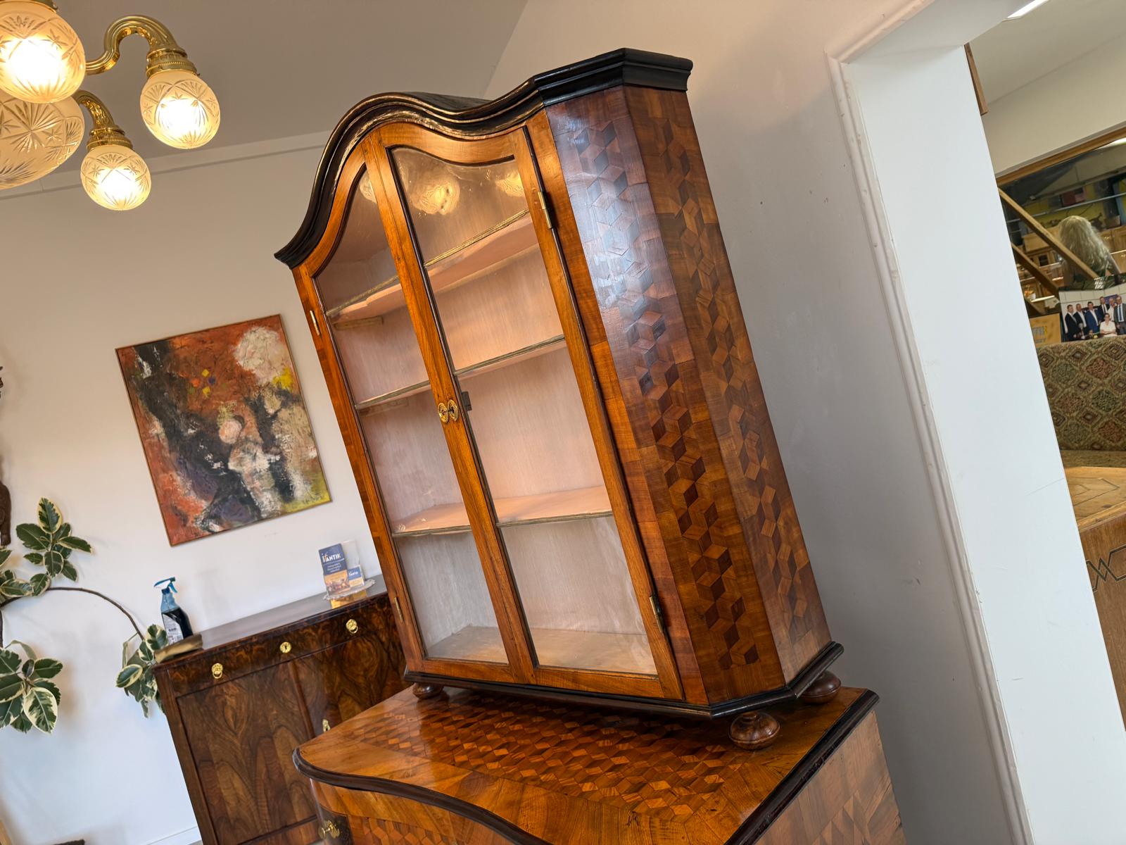 Originale Aufsatzvitrine Aufsatzkommode Vitrine Antiquität Tabernakl D1145