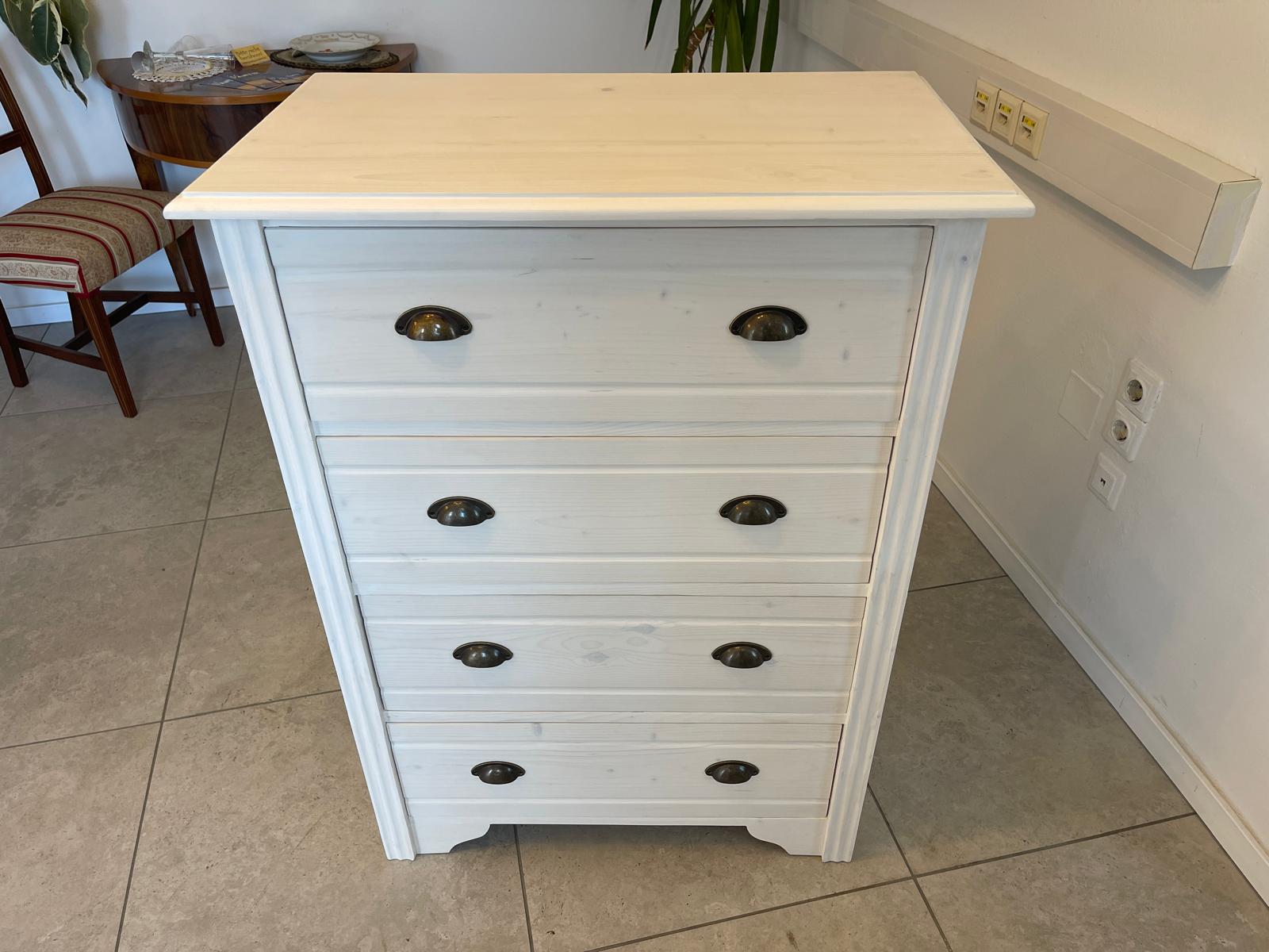 Bäuerliche Anrichte Sideboard Kommode Naturholz Fichtenholz Weiss G1074