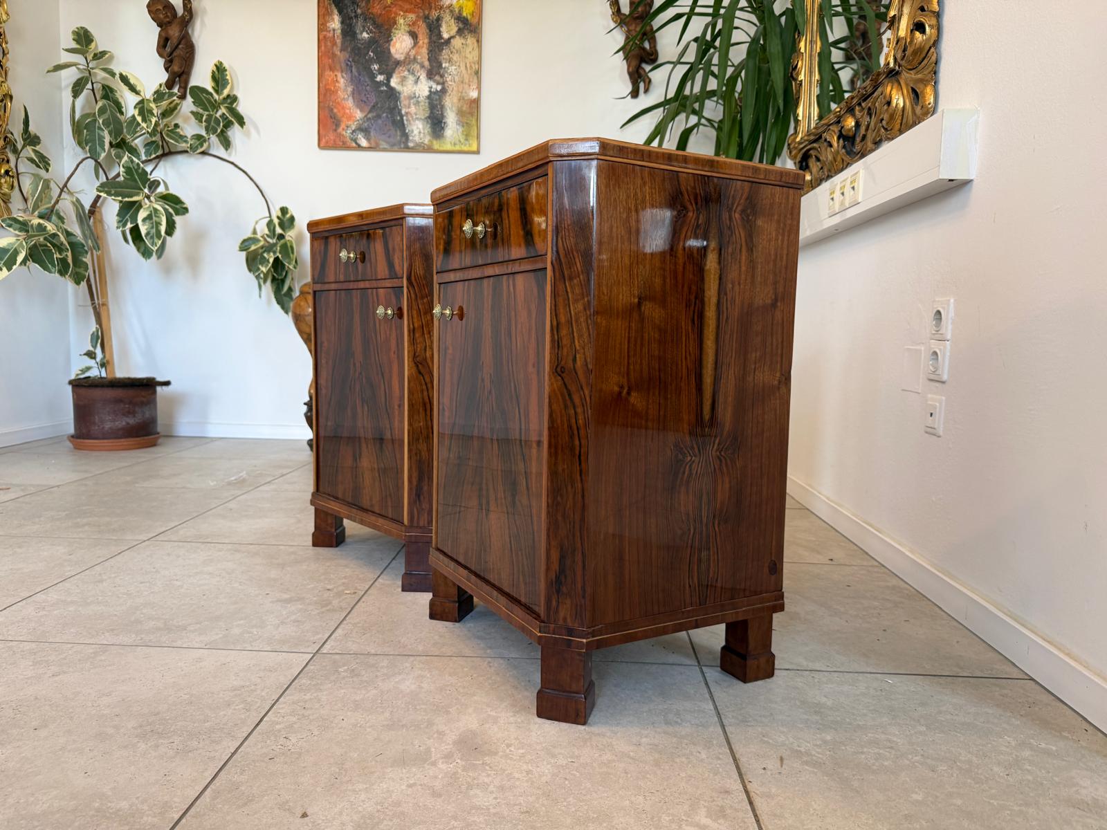 Biedermeier Nachtkasterl Schrankerl 2 Stück Restauriert und Veredelt D1176