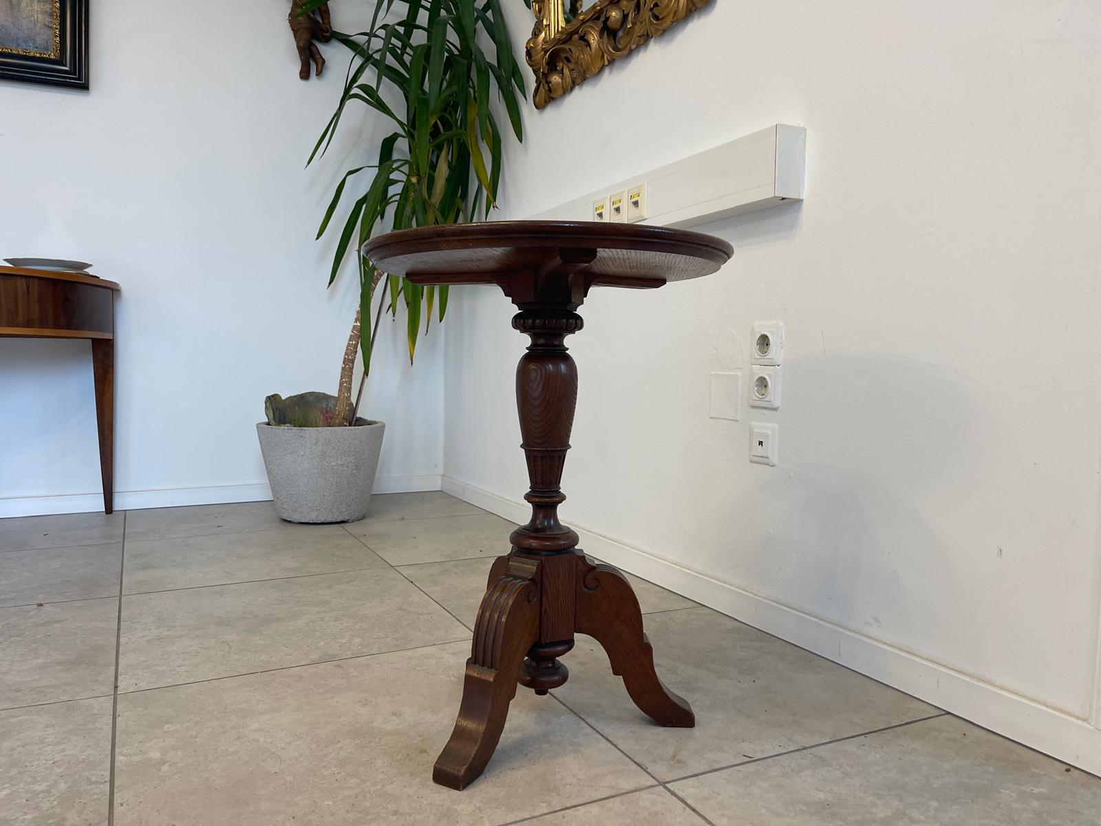 Alter Historismus Beistelltisch Rund Abstelltisch A5482