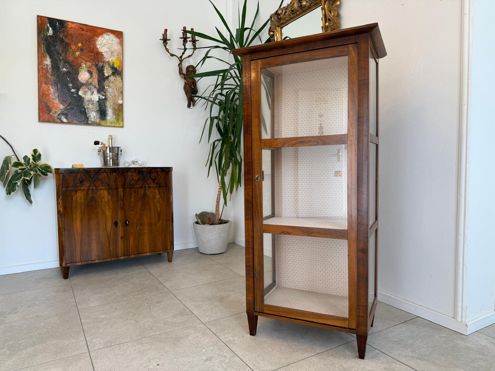 Stilvitrine Biedermeier Glasschrank Bücherschrank G1919