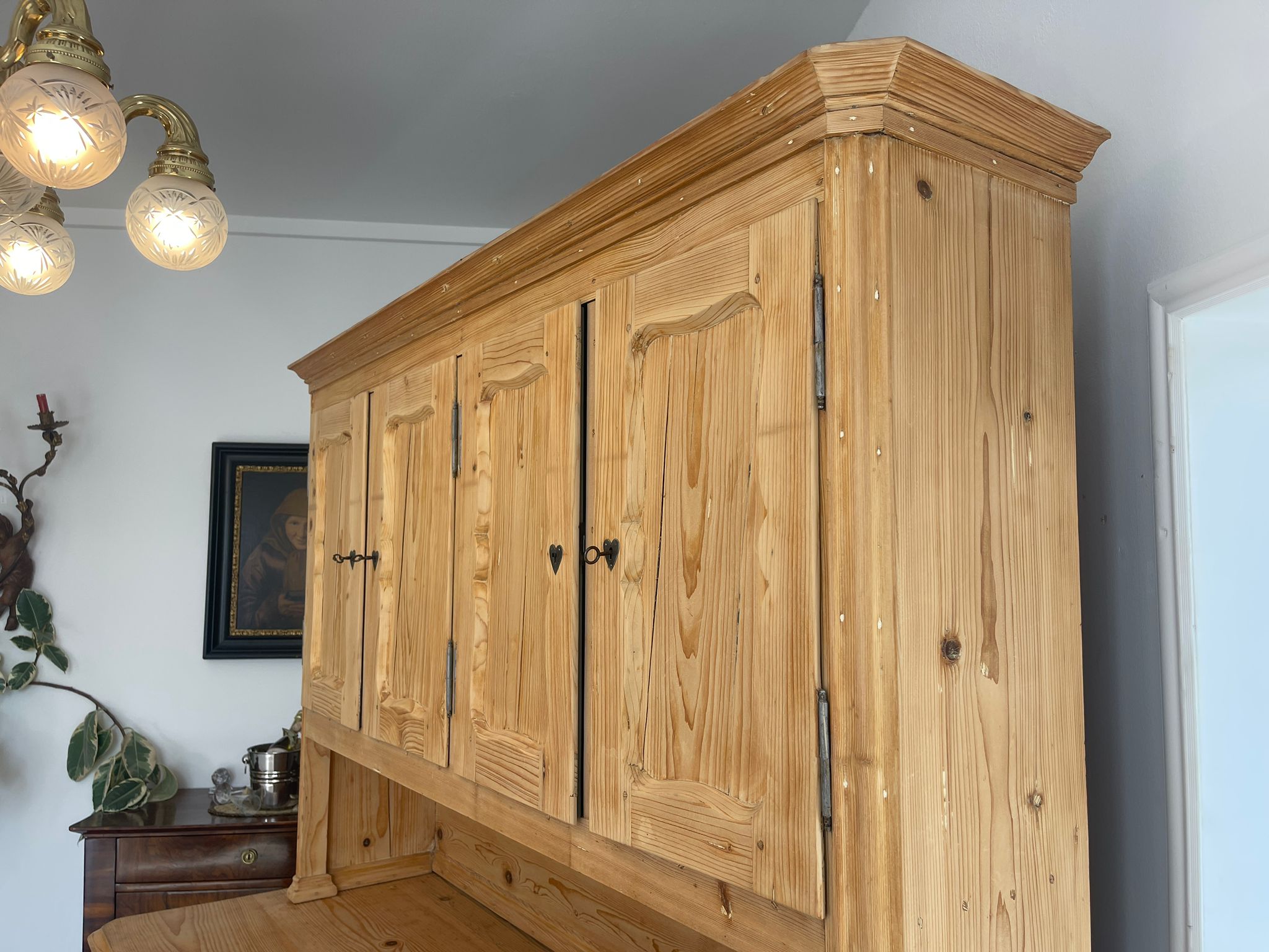 37e24c82-459a-4150-84b7-152cde3a93c3 Original Biedermeier Küchenschrank Aufsatzschrank A4543