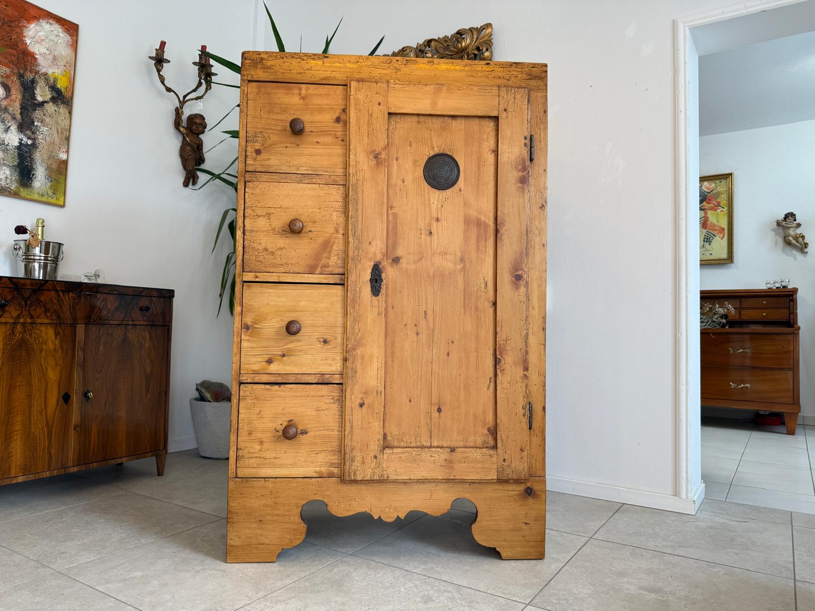 Alter Biedermeier Brotschrank Almerschrank Vorratskasten Kasten G1892