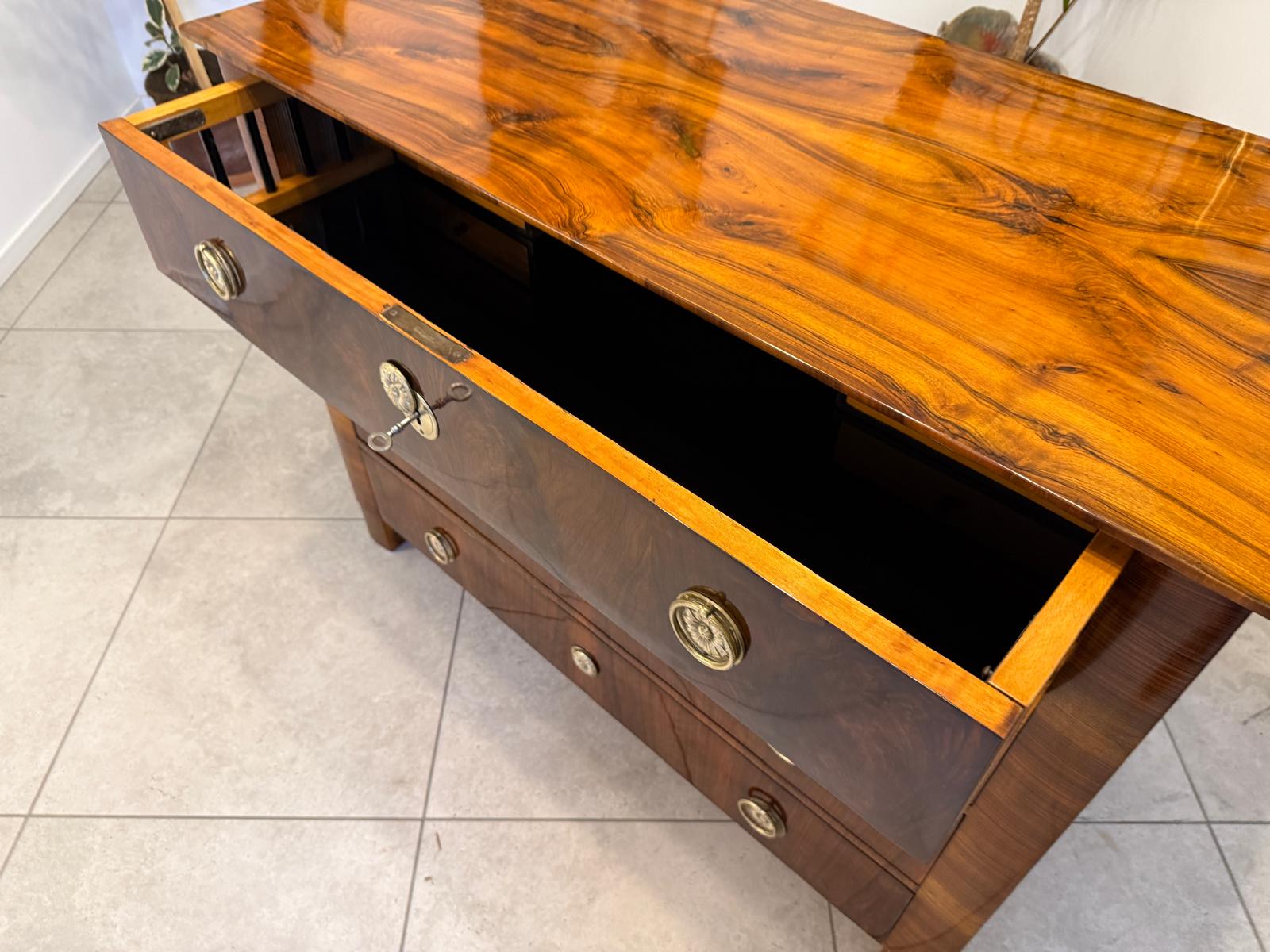 SALE Restaurierte Biedermeier Schreibkommode Nussholz Antiquität Antikmöbel G2388